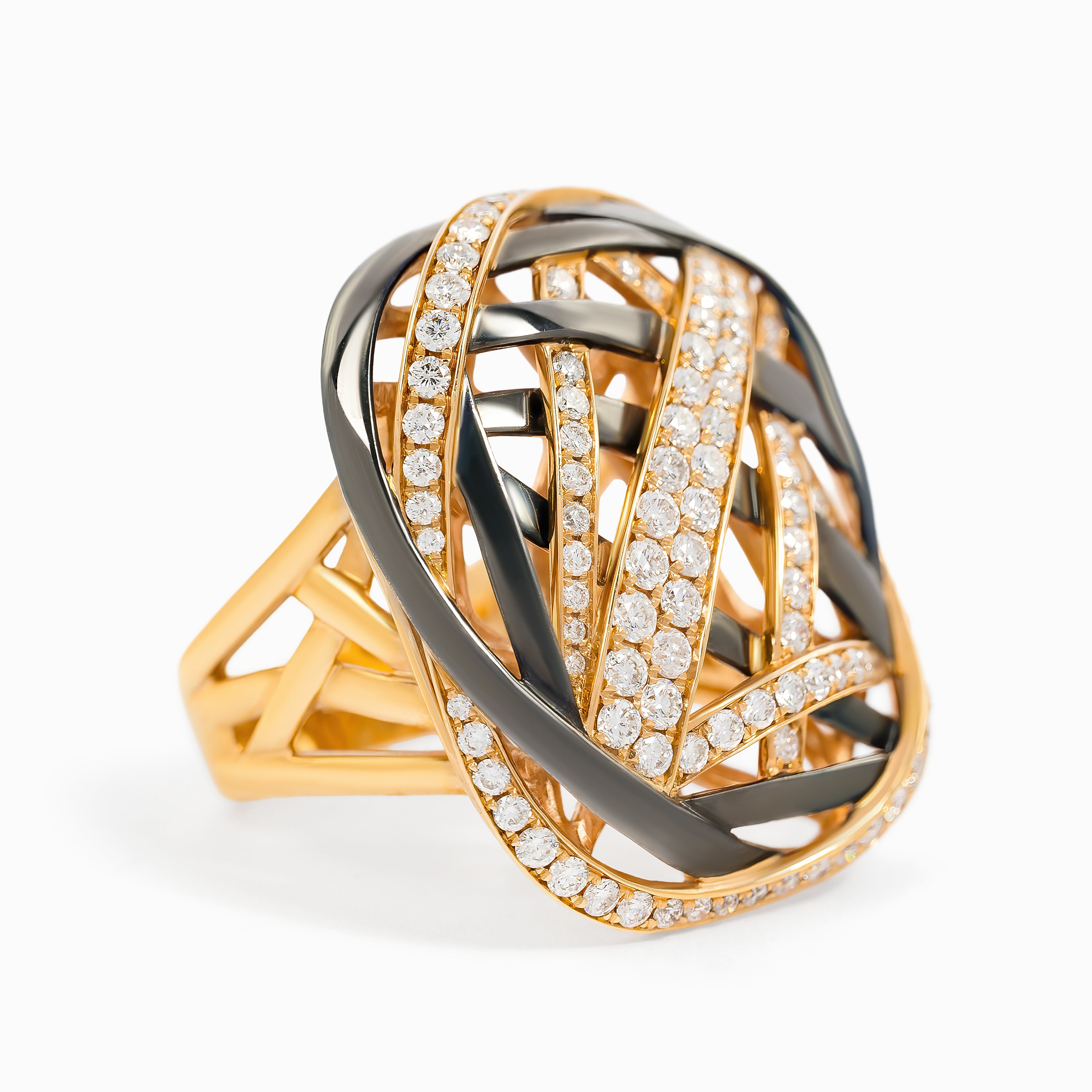 Yellow Gold Ring with Diamond Only Stones