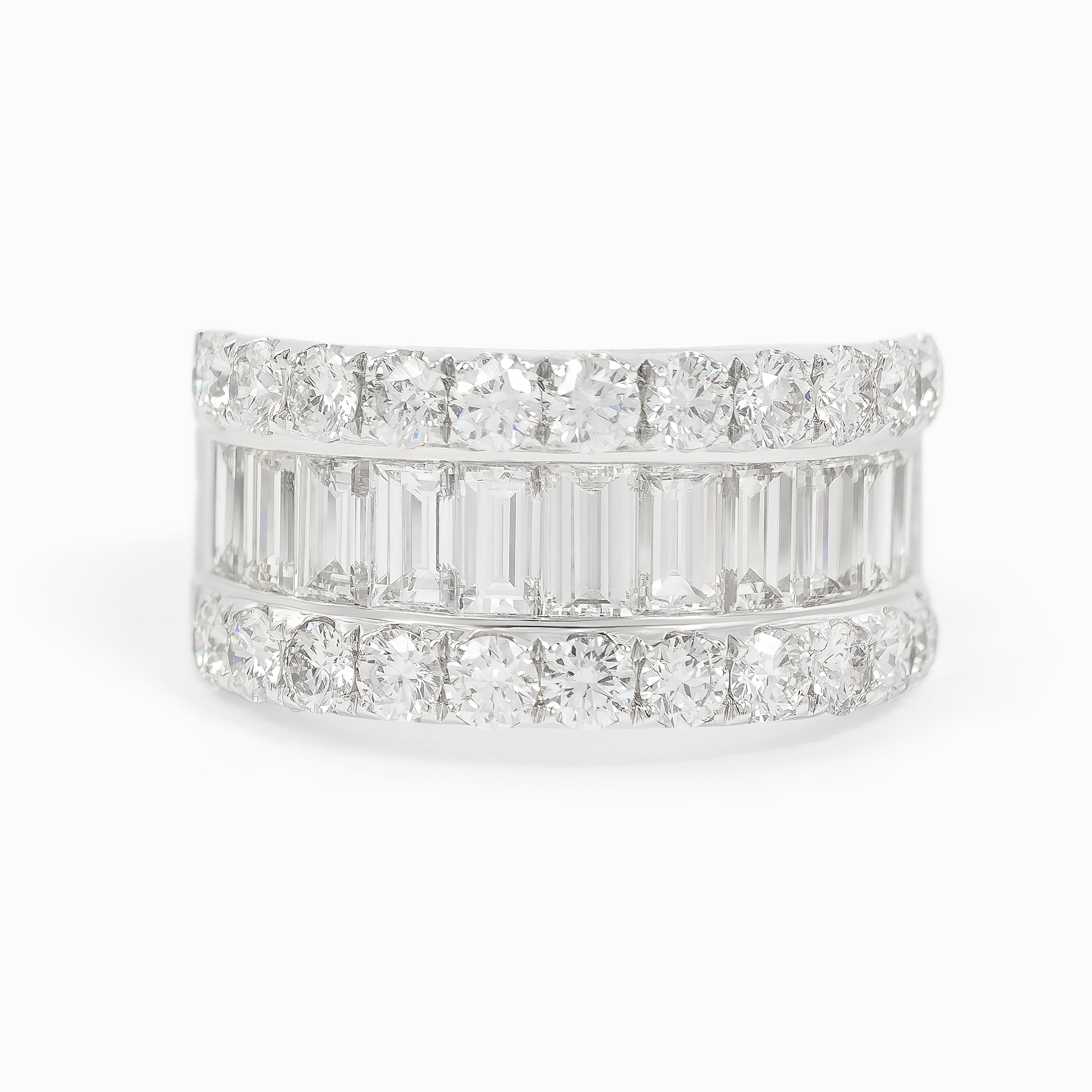 White Gold Band Ring with Diamond Only Stones