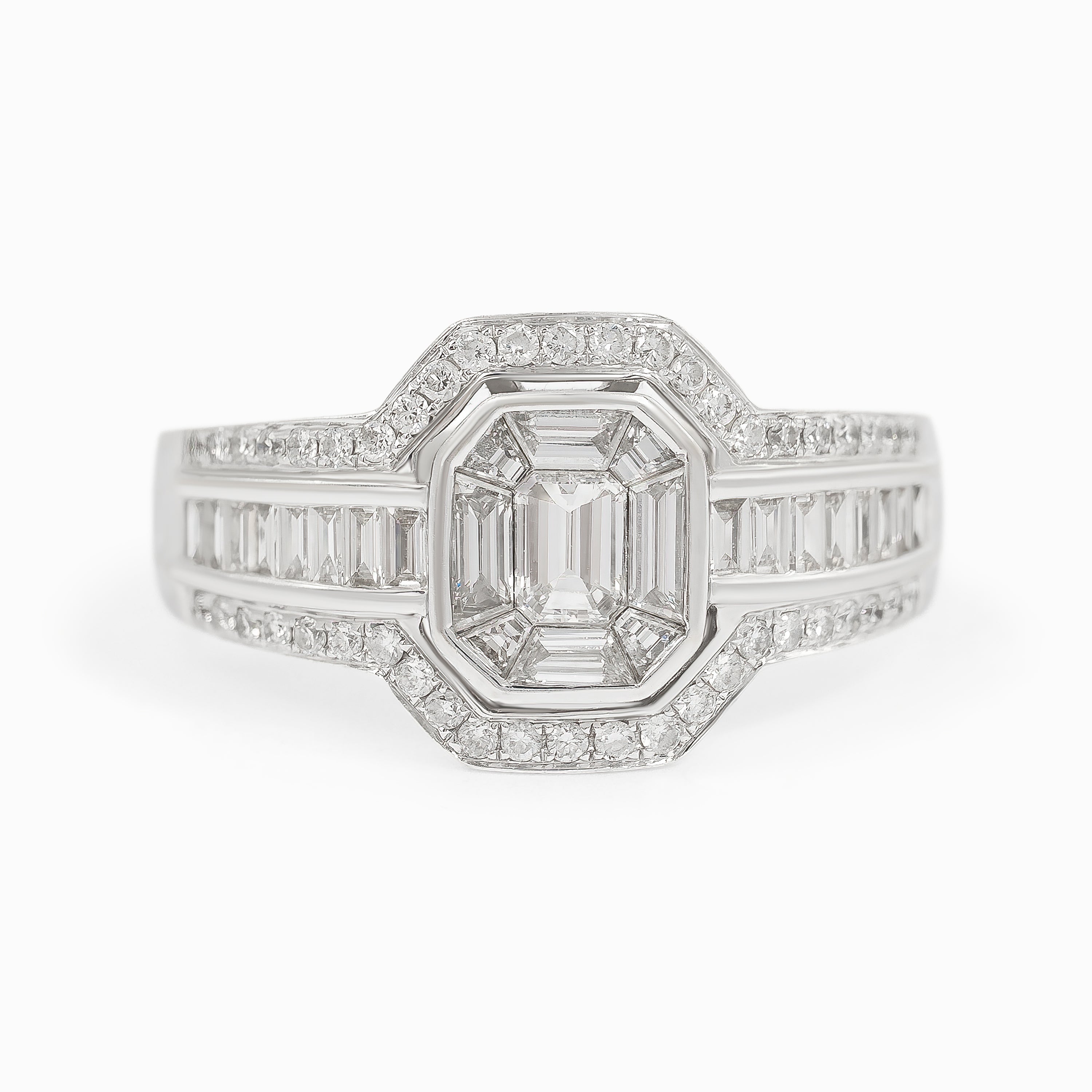 White Gold Ring with Diamond Only Stones