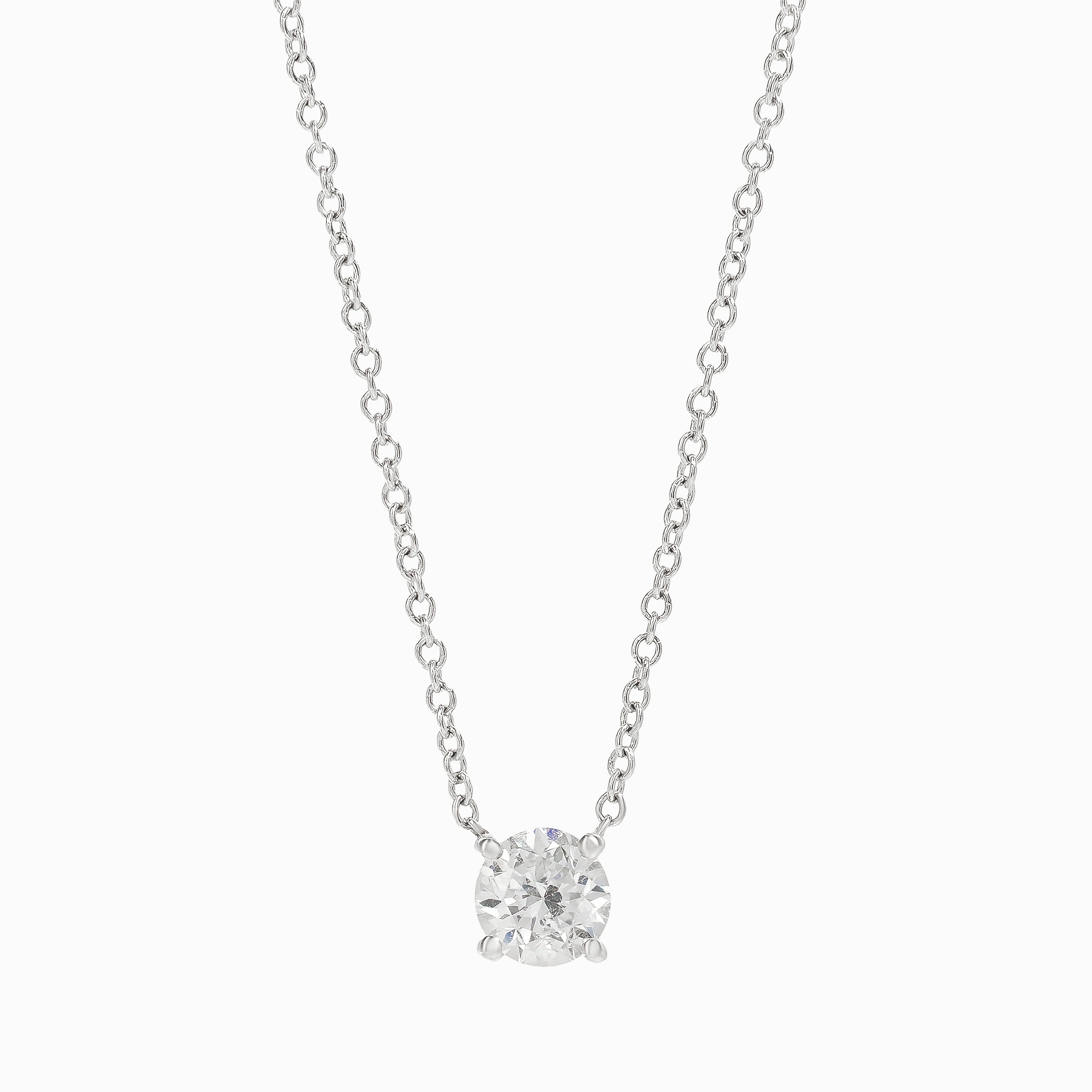 White Gold Pendant Necklace with Diamond Only Stones