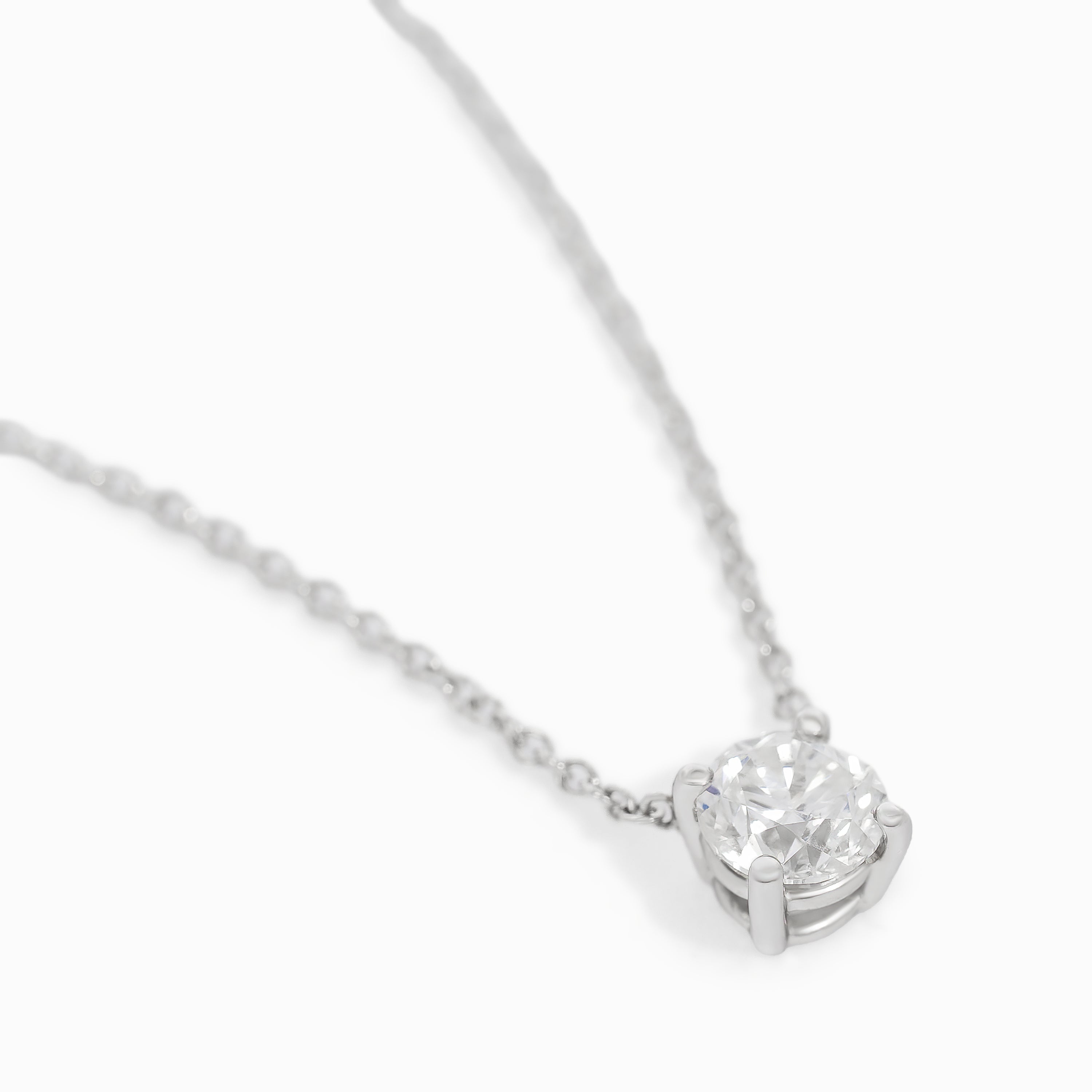 White Gold Pendant Necklace with Diamond Only Stones