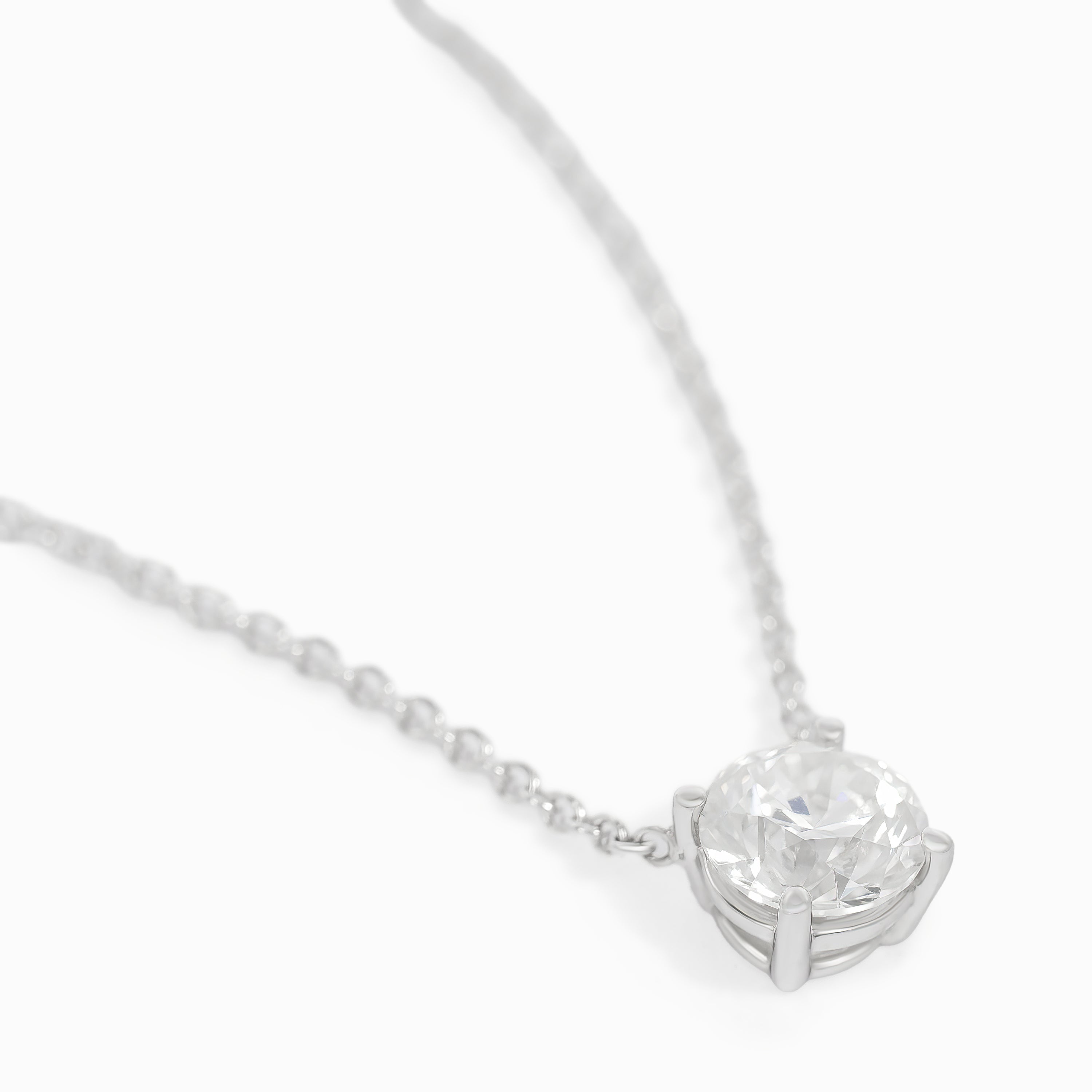 White Gold Pendant Necklace with Diamond Stones