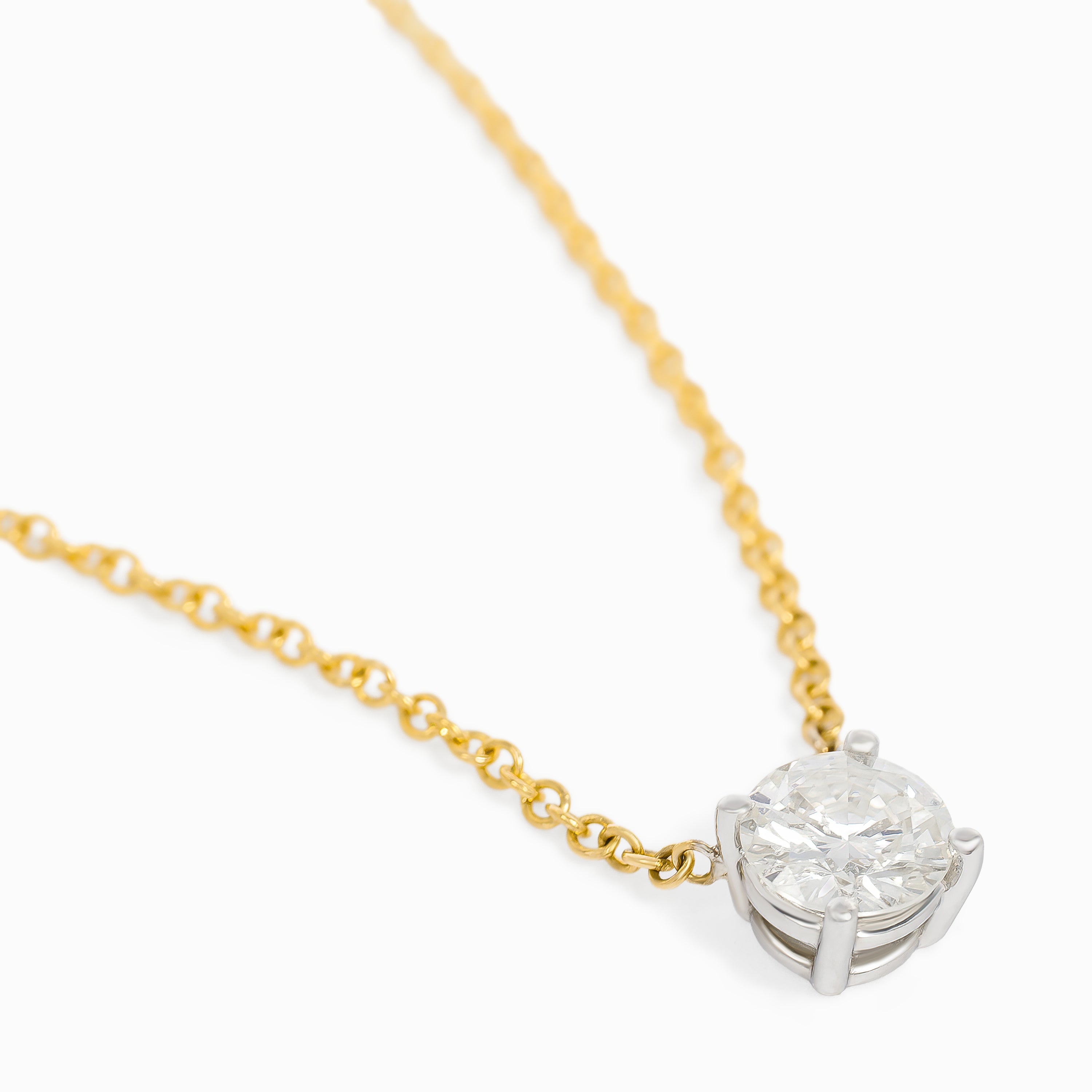Yellow Gold Pendant Necklace with Diamond Only Stones