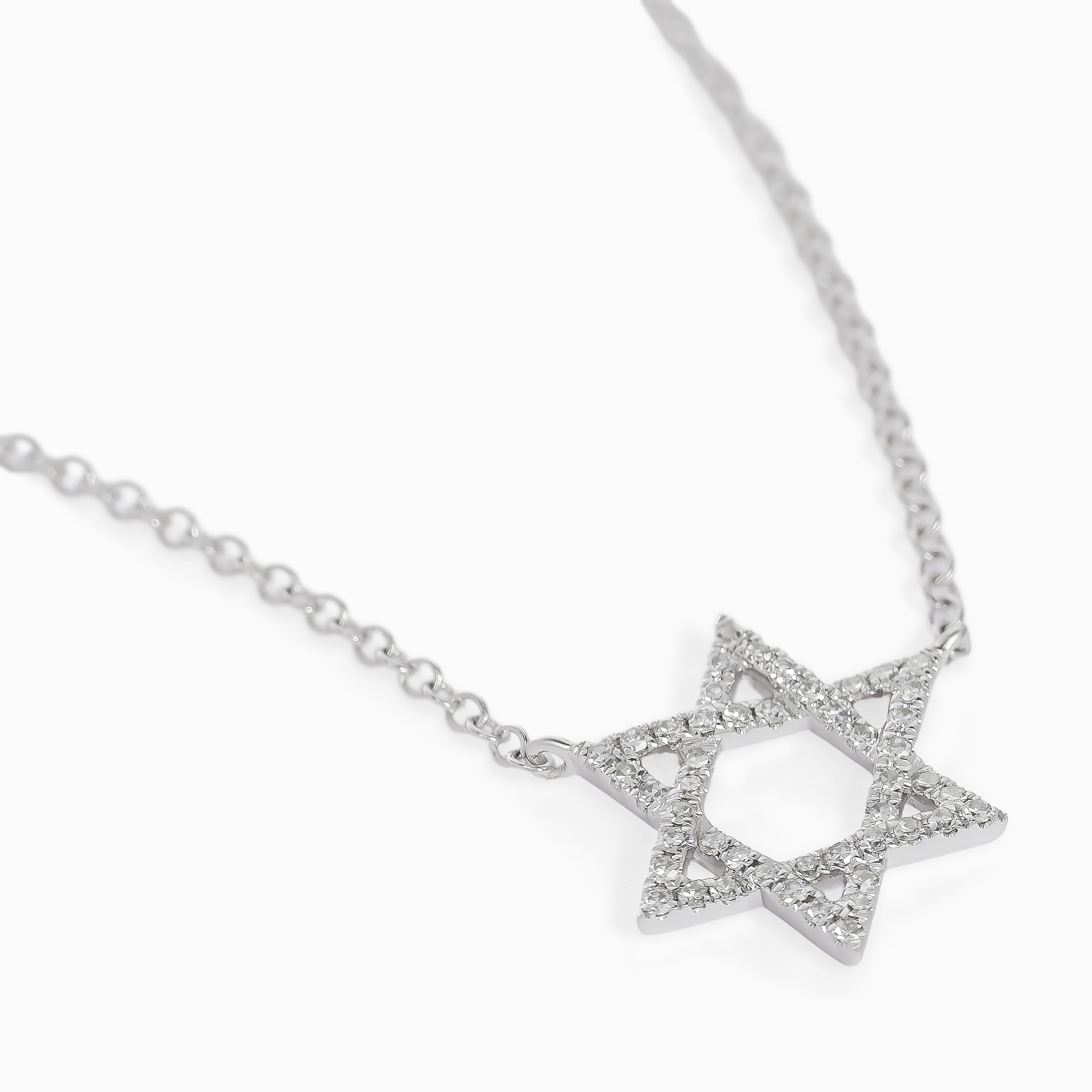 White Gold Pendant Necklace with Diamond Only Stones