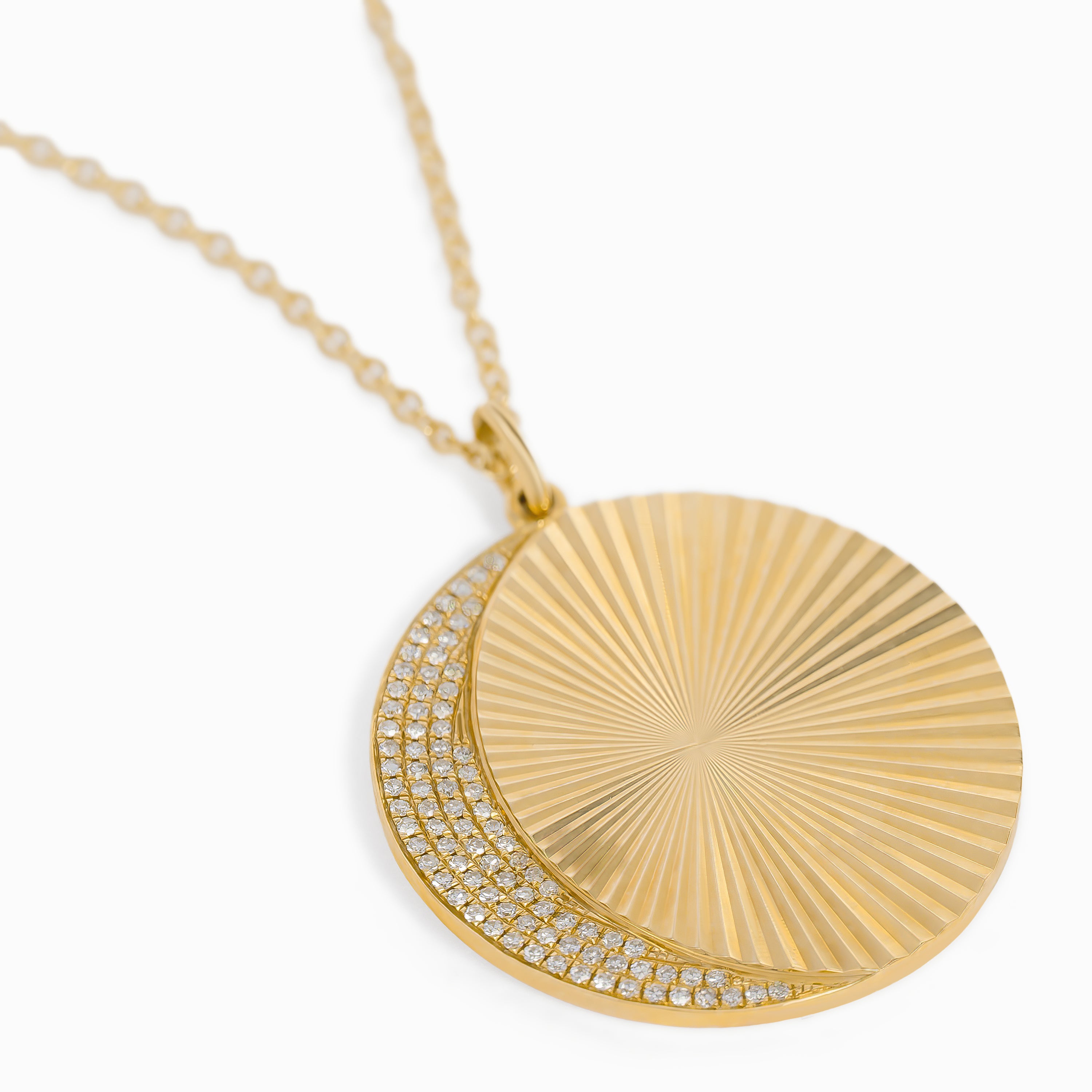 Yellow Gold Pendant Necklace with Diamond Only Stones