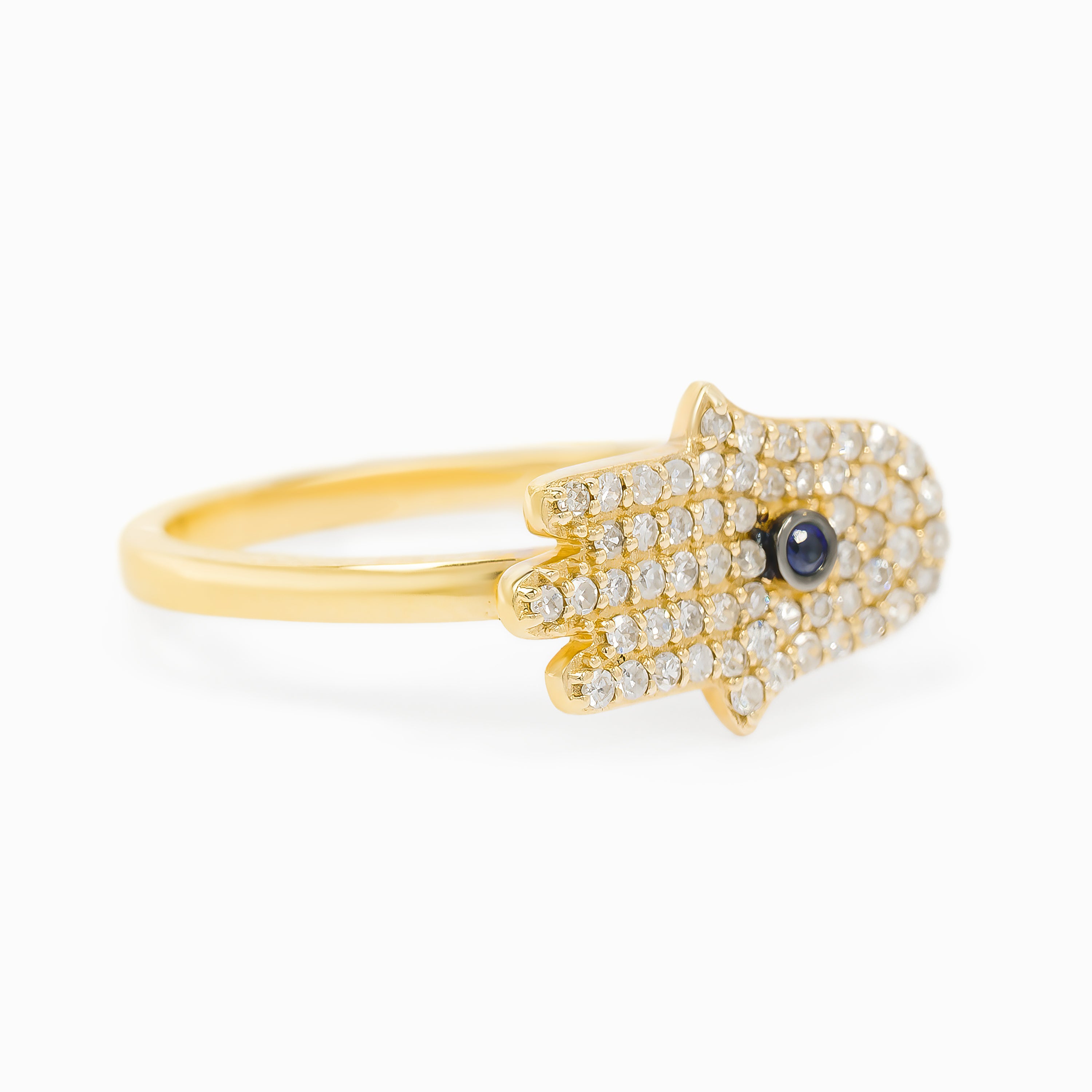 Yellow Gold Ring with Diamond, Sapphire Stones