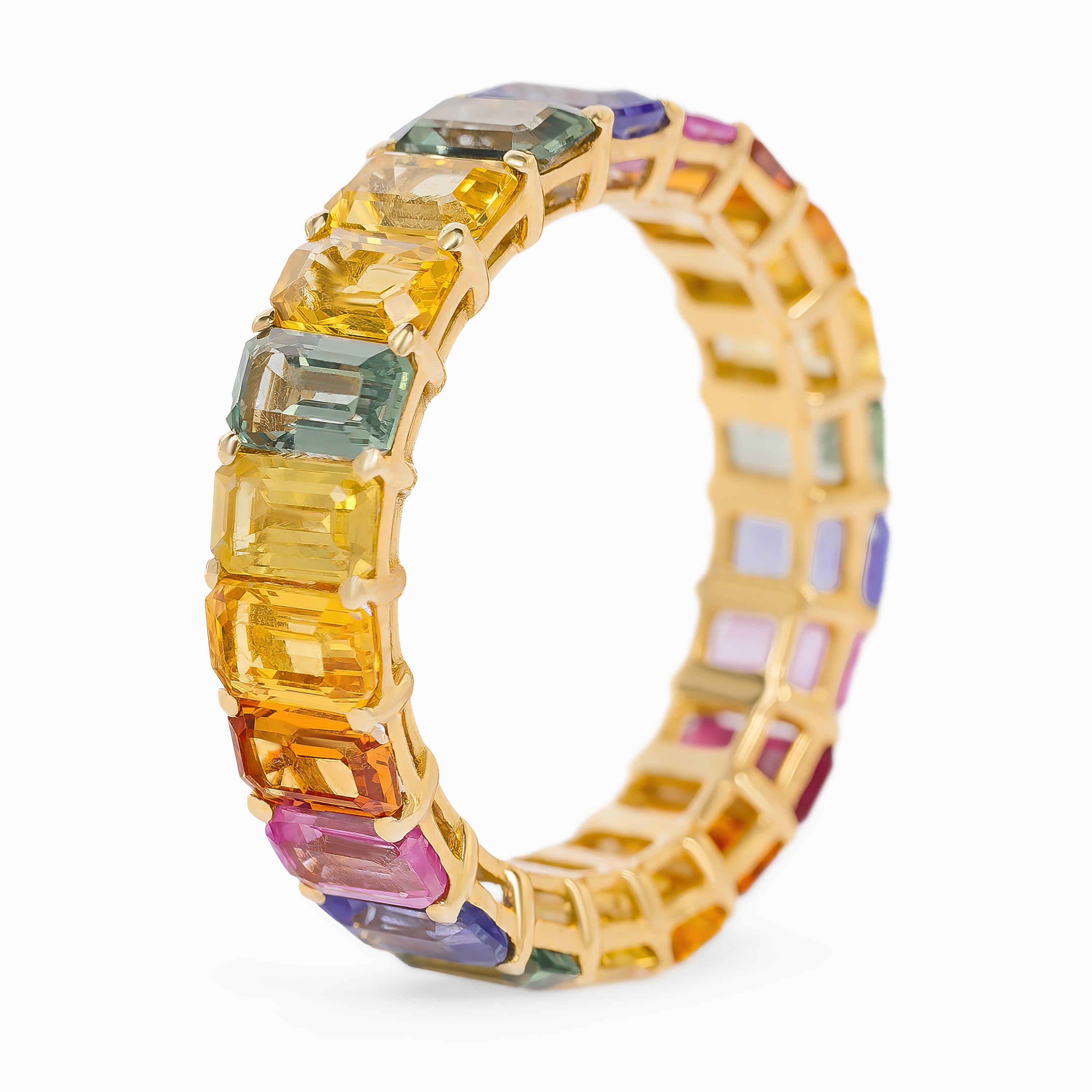 Yellow Gold Ring with Sapphire Stones