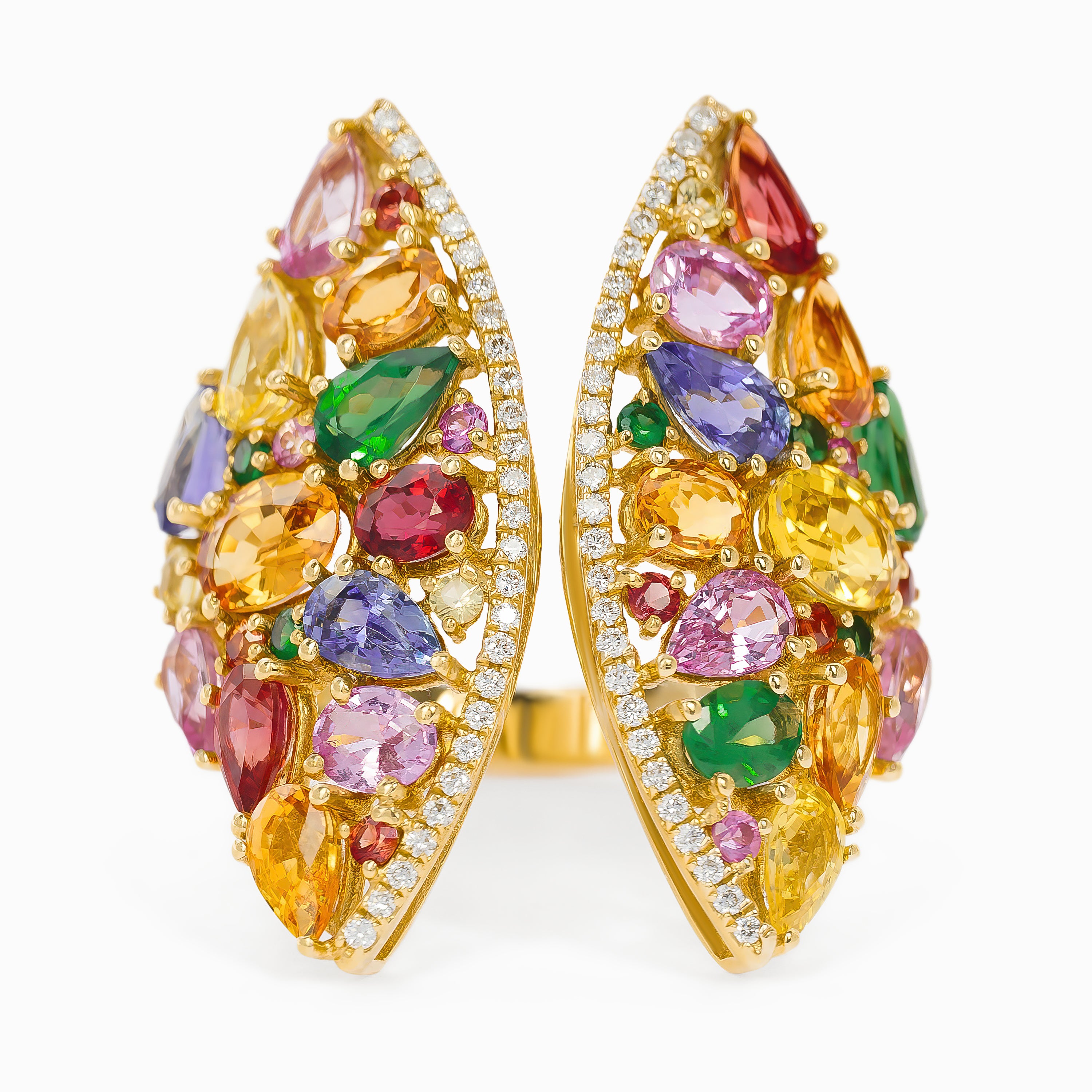 Yellow Gold Ring with Sapphire Stones