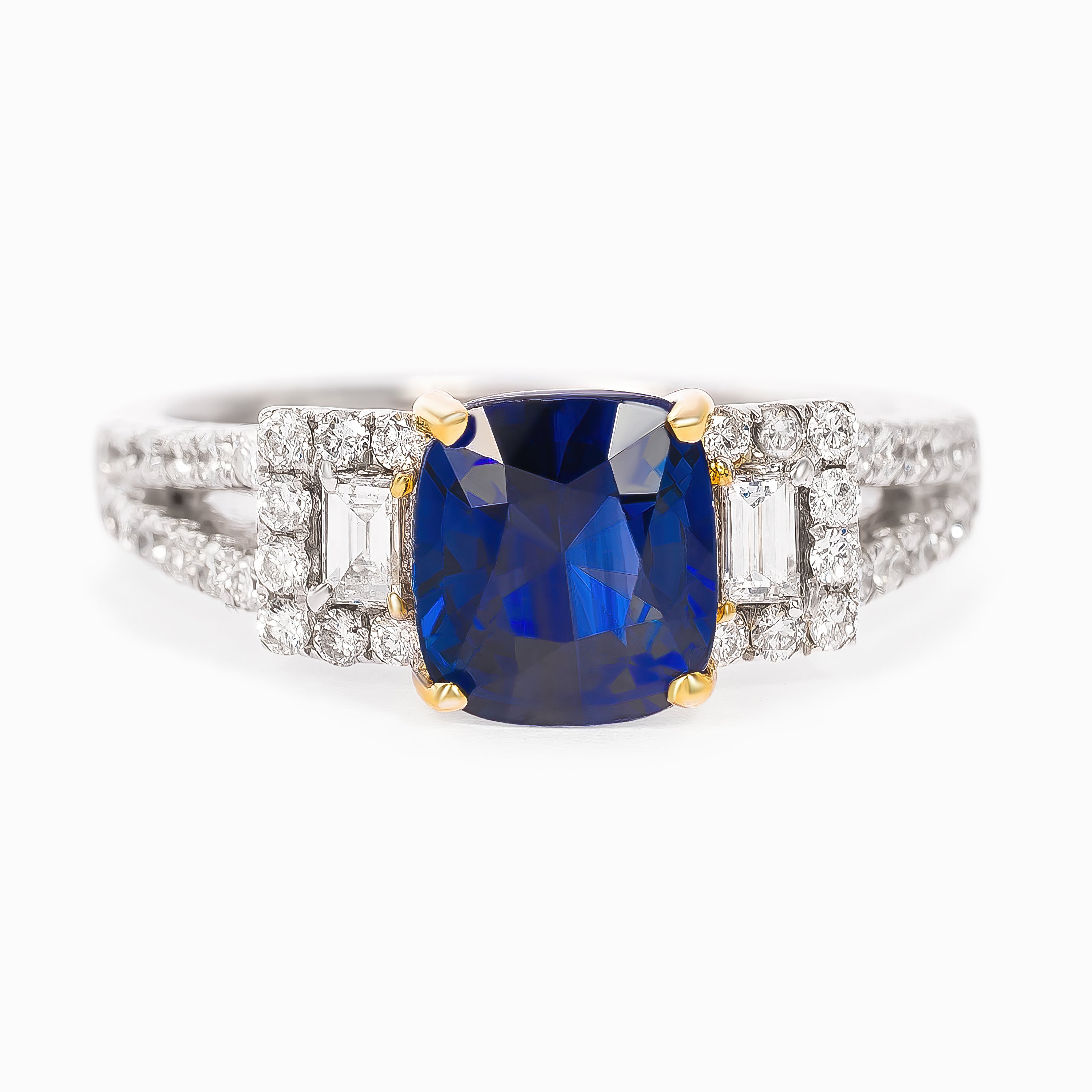 White Gold Ring with Sapphire Stones