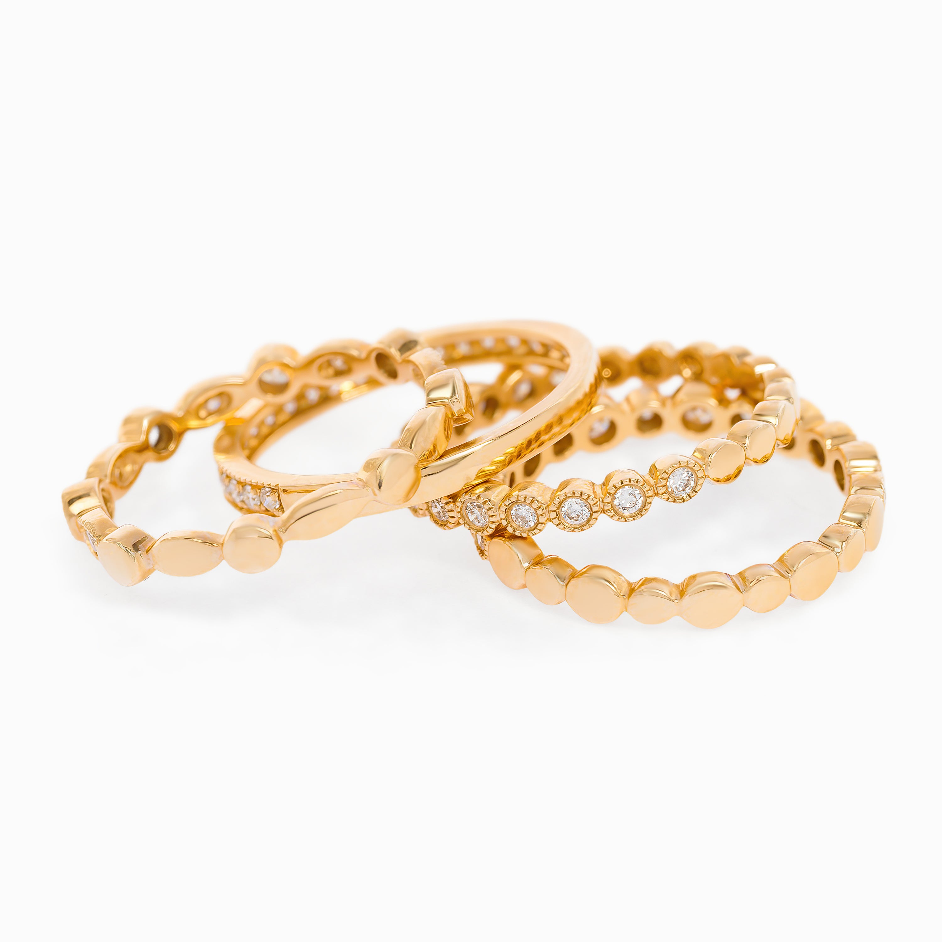 Rose Gold Ring with Diamond Only Stones