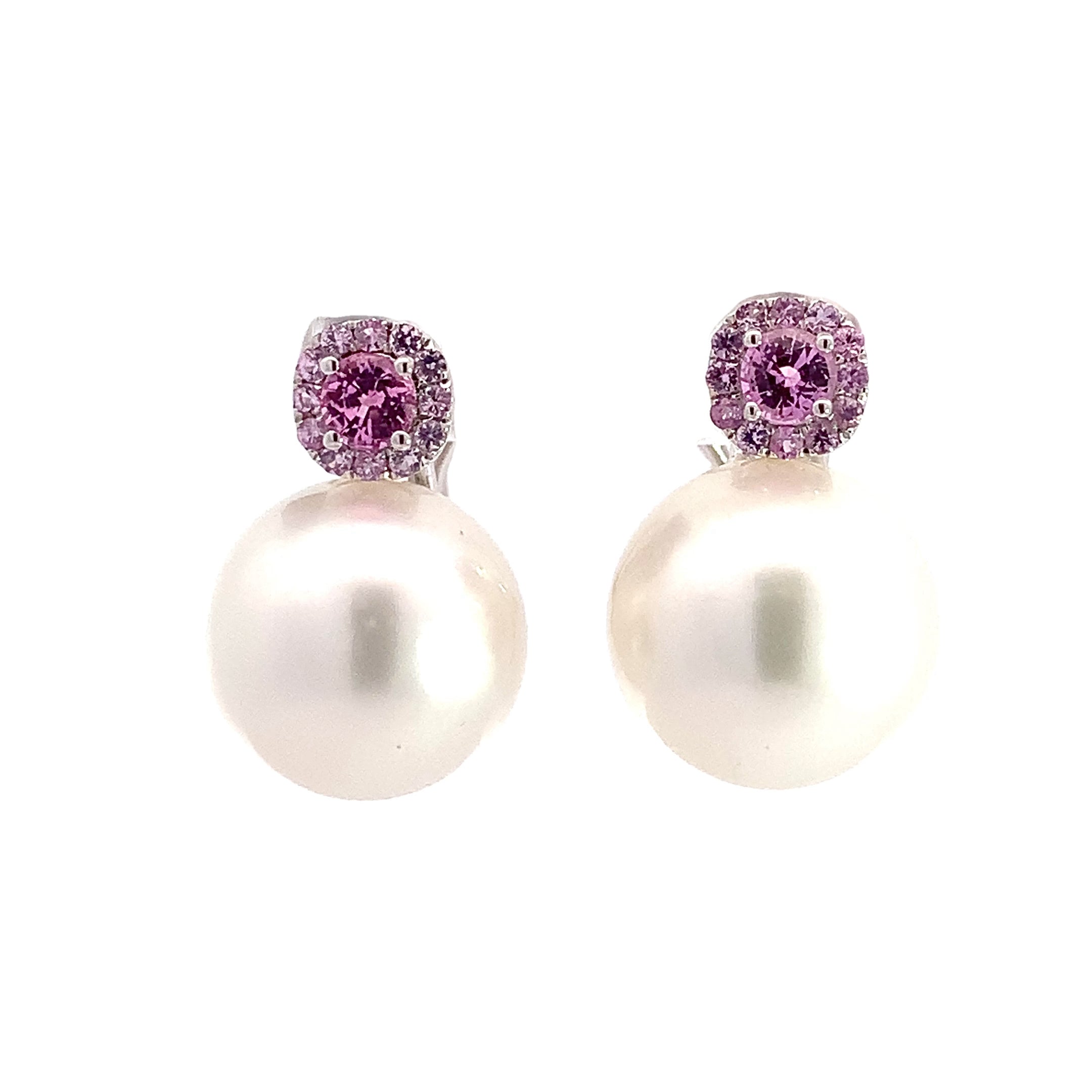 PEARL AMETHYST AND DIAMOND EARRINGS