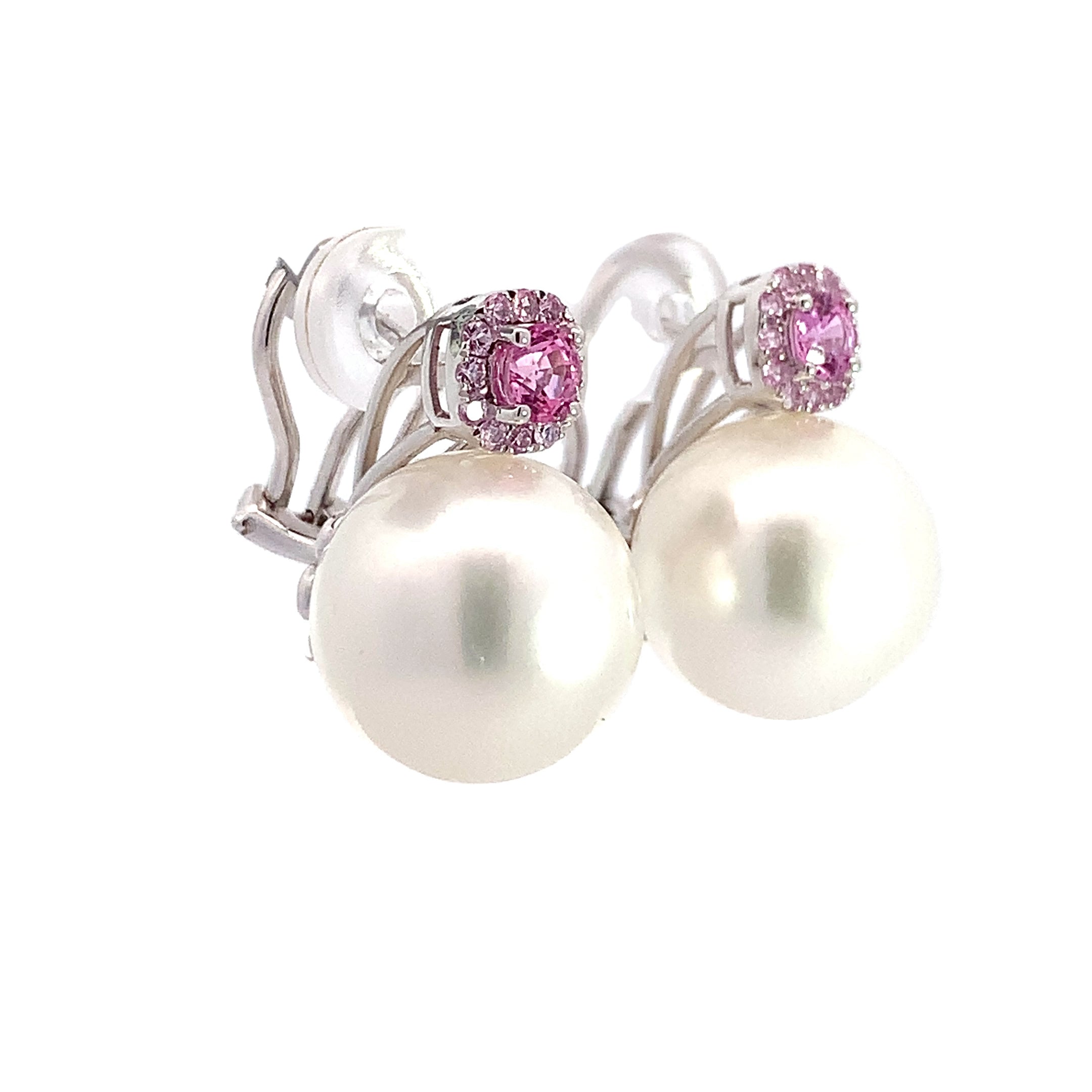 PEARL AMETHYST AND DIAMOND EARRINGS