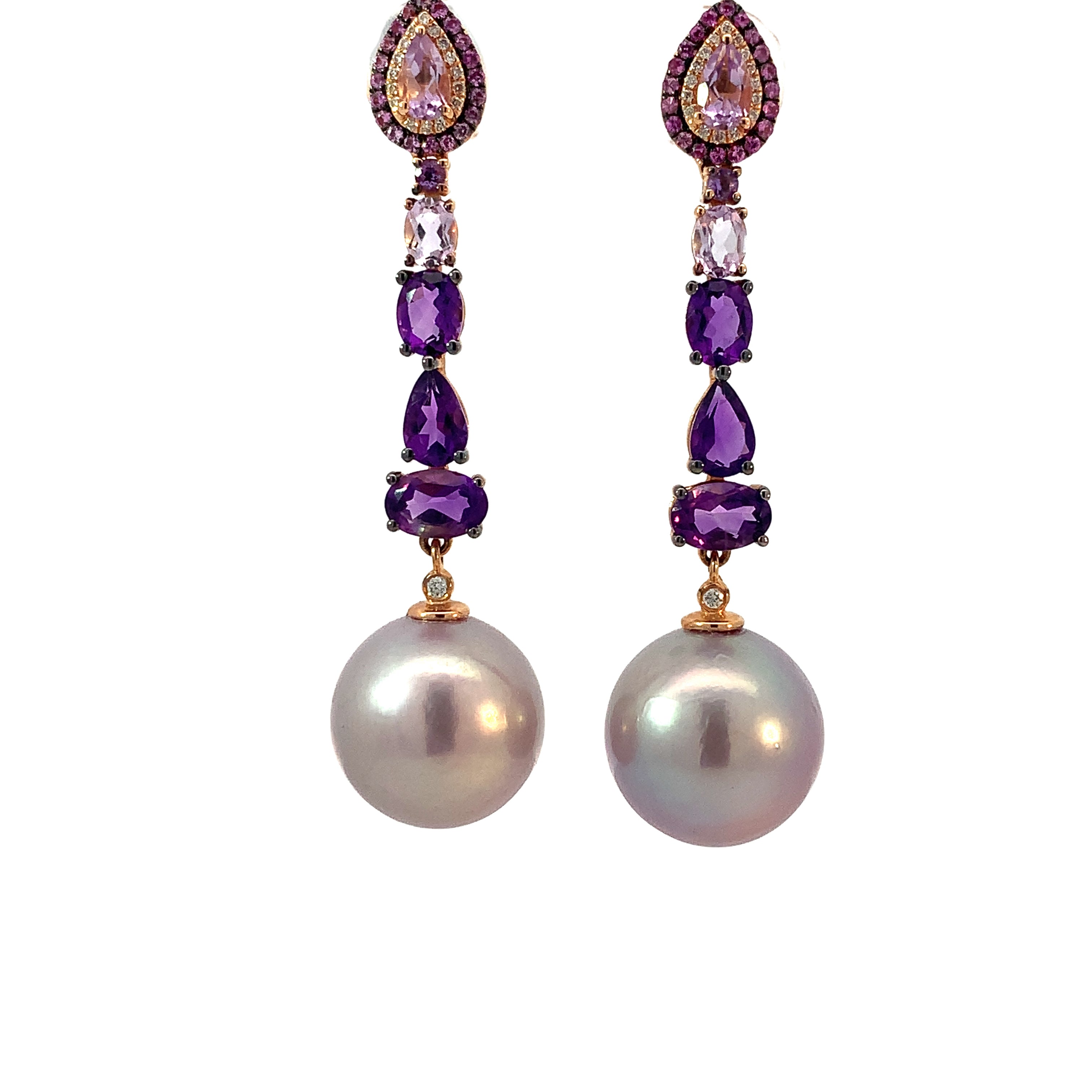 PEARL AND COLORED STONES EAR5RINGS