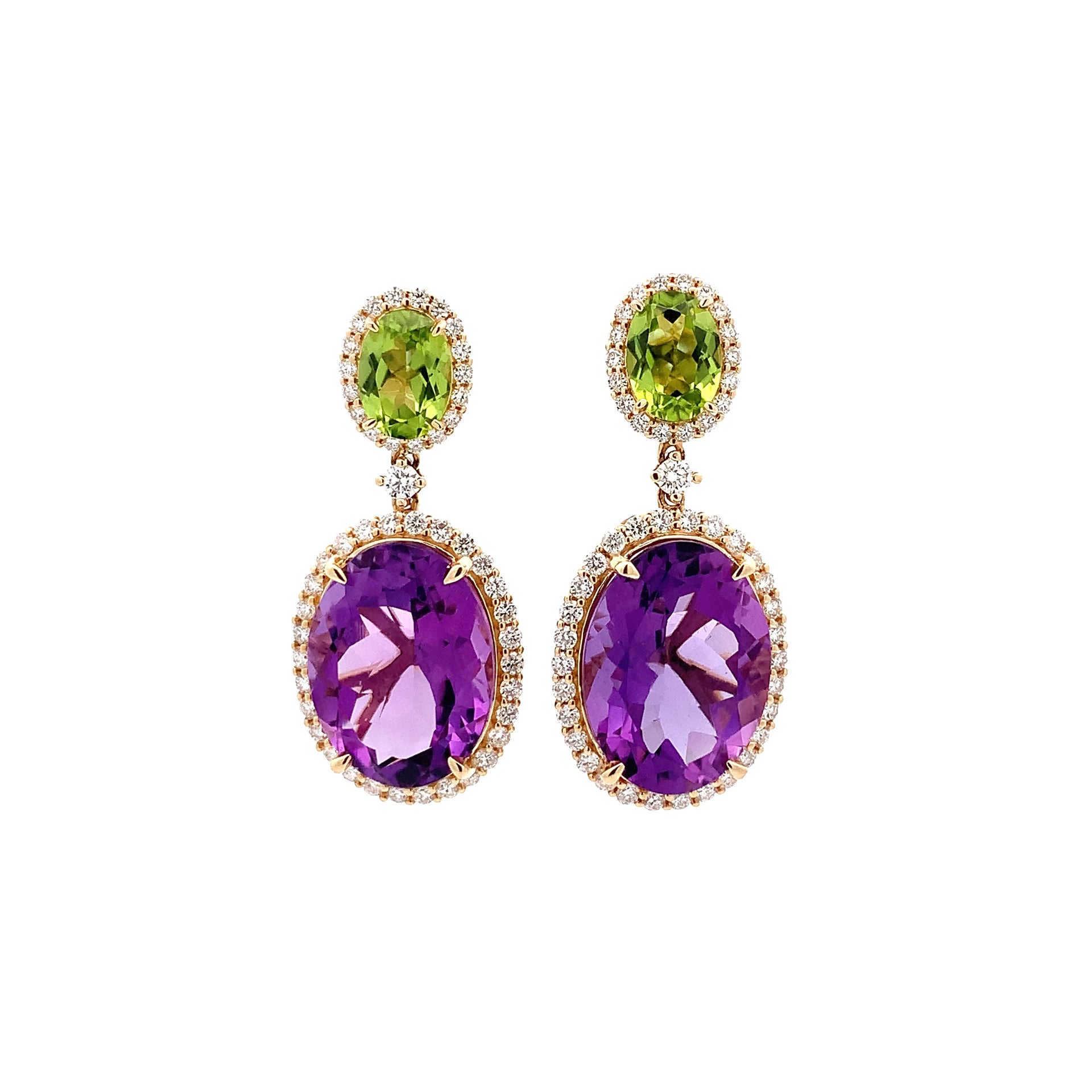AMETHYST AND RERIDOT EARRINGS