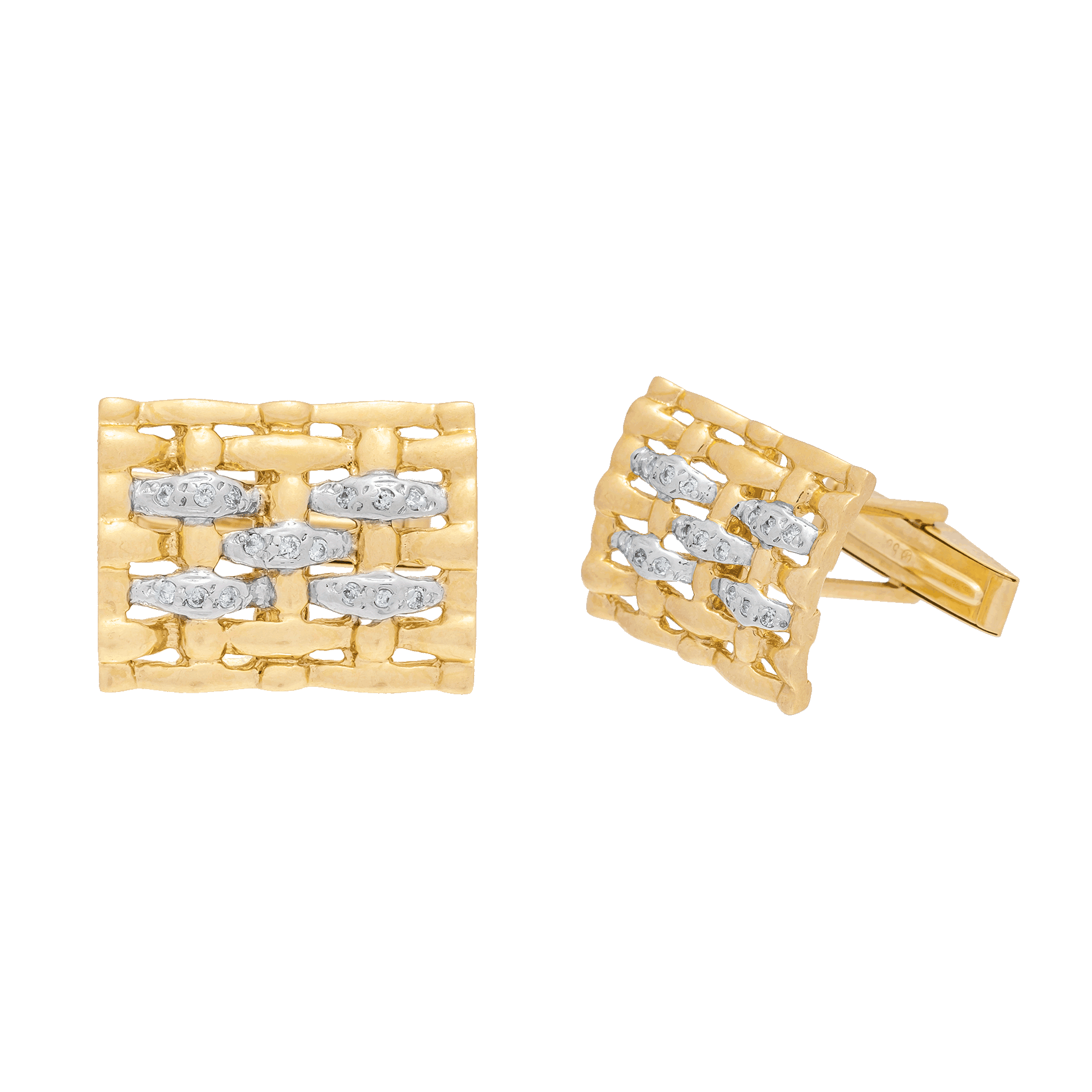 DIAMOND WEIVED CUFFLINKS
