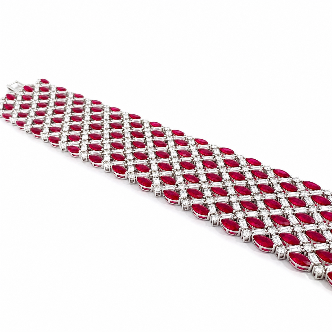 White Gold Ruby Bracelet