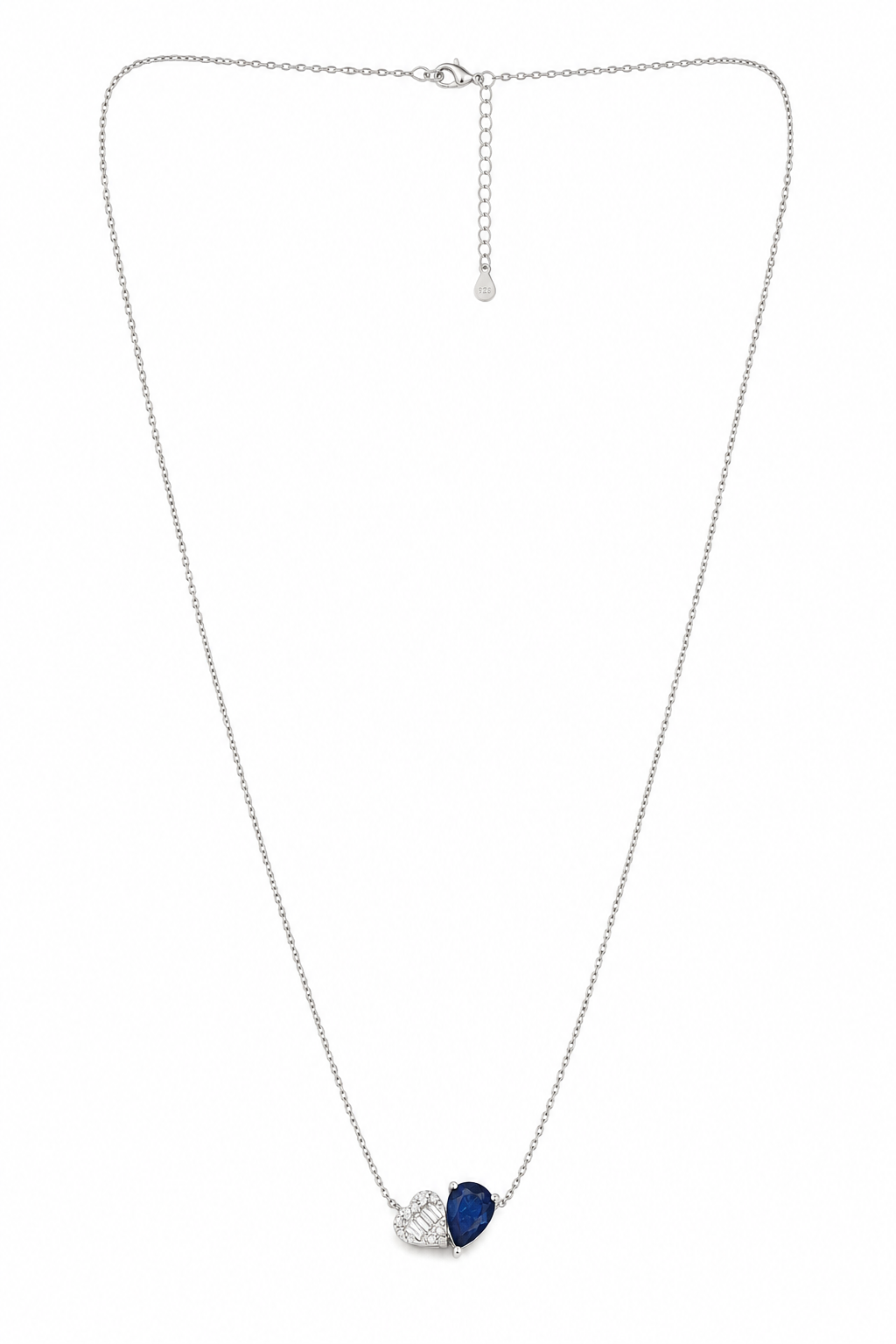 White Gold Sapphire and Diamond Necklace