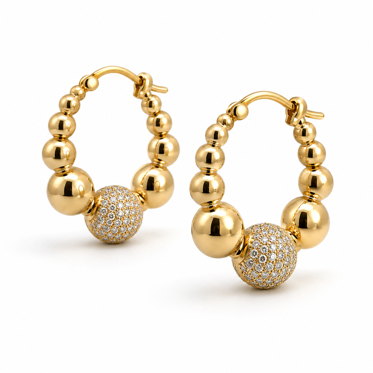 Yellow Gold Diamond Earrings