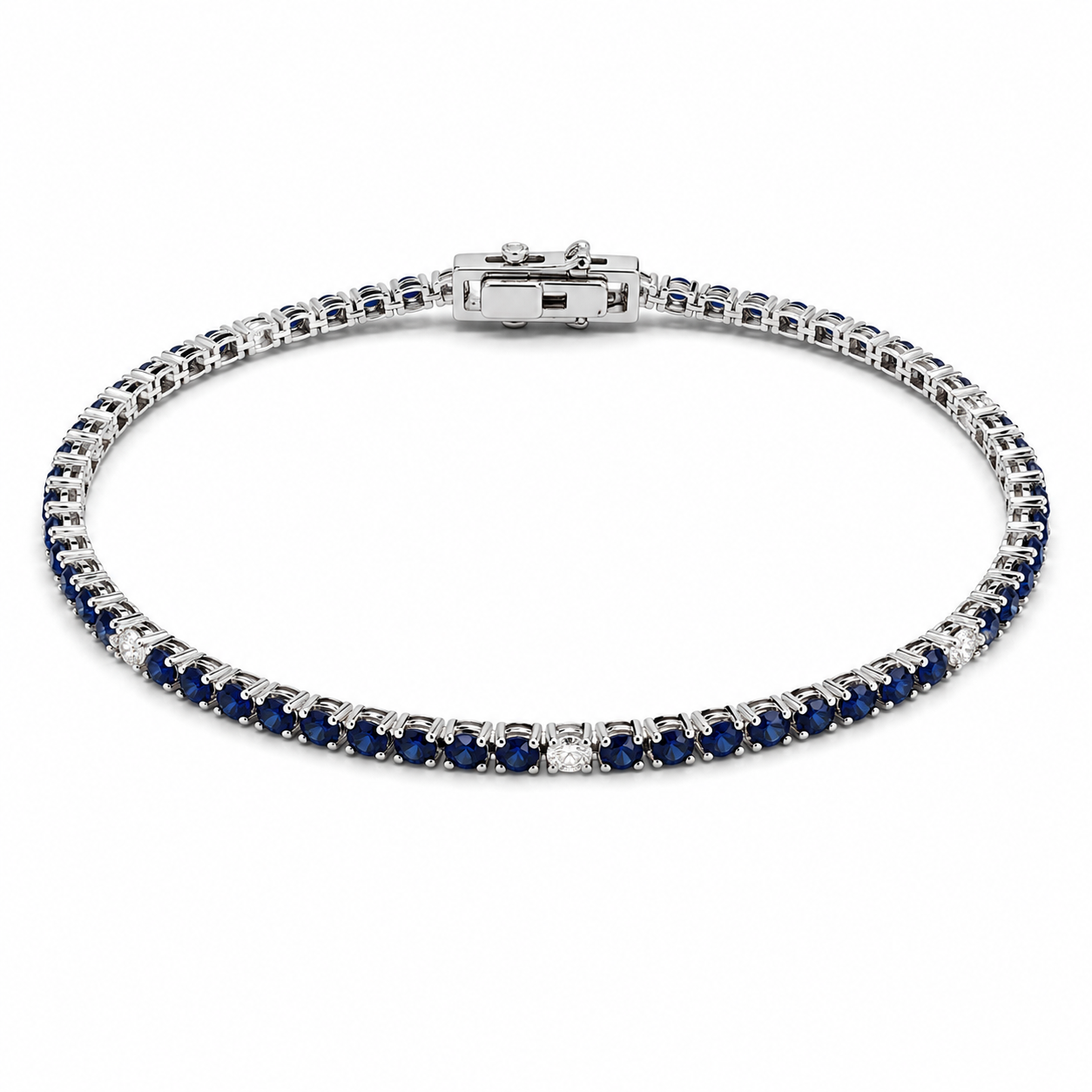 White Gold Sapphire and Diamond Bracelet