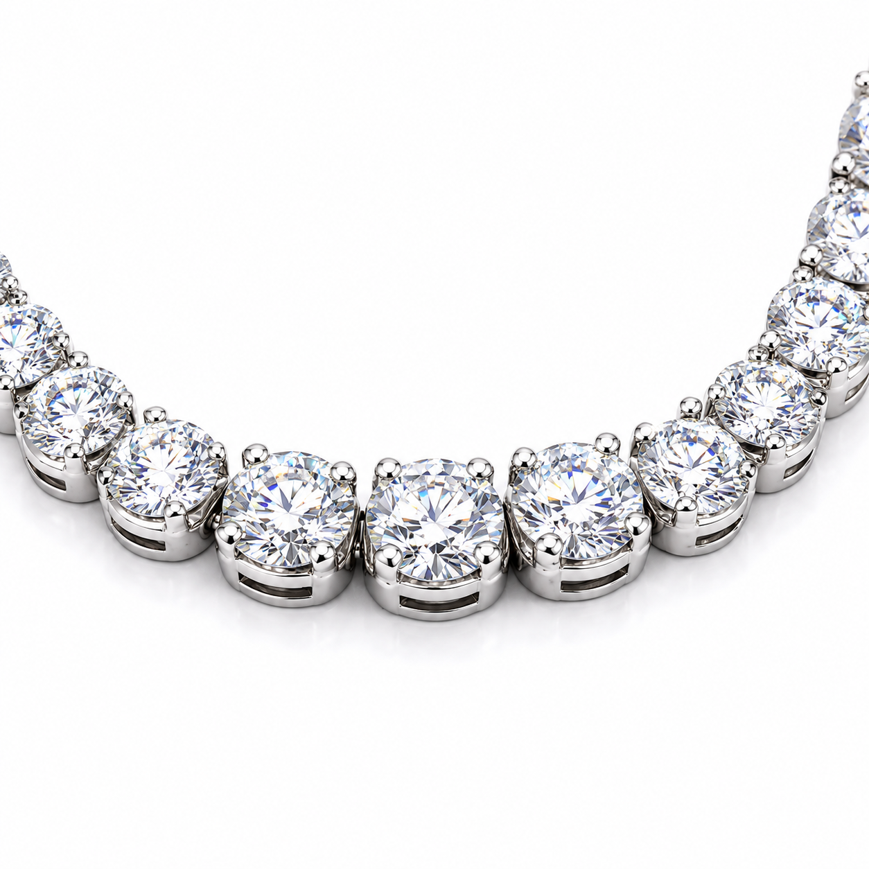 White Gold Diamond Tennis Necklace
