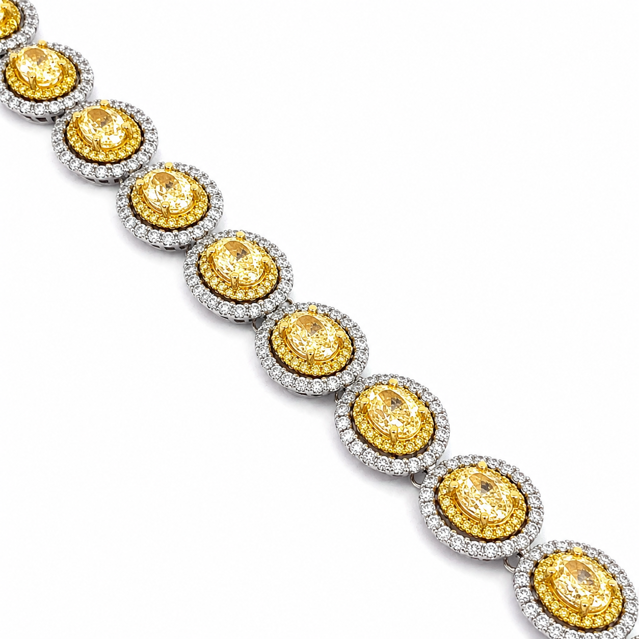 White Gold Yellow and White Diamond Bracelet