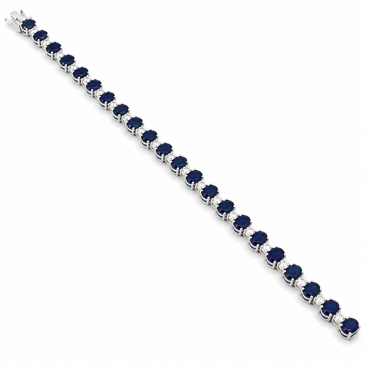 White Gold Sapphire and Diamond Bracelet