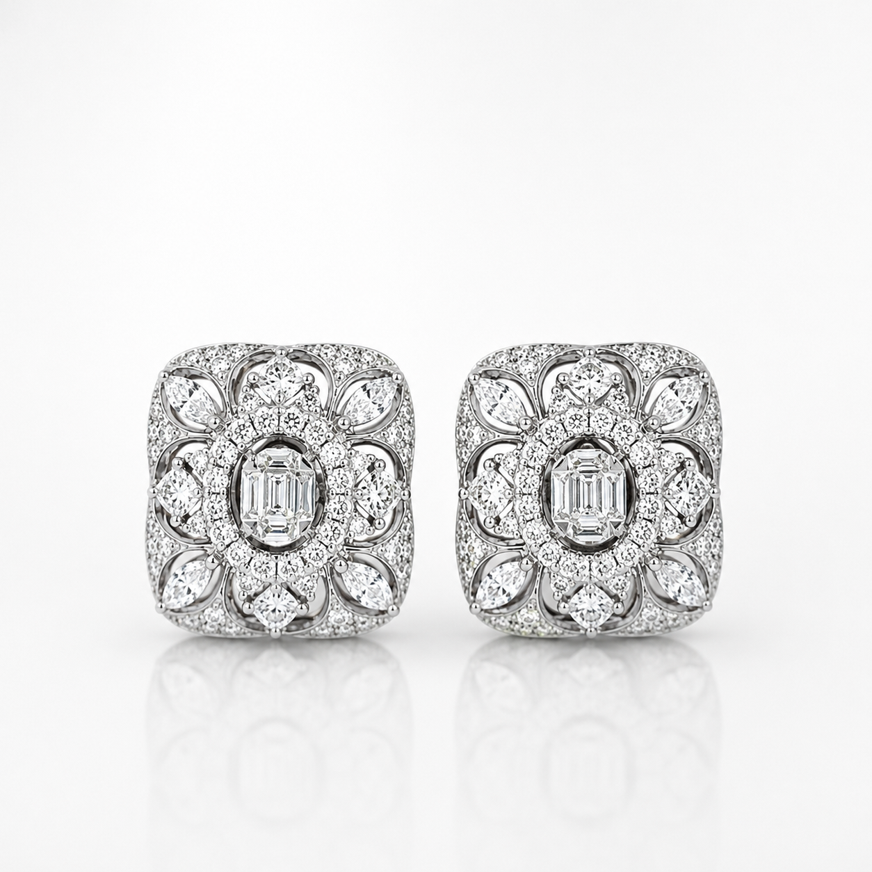 White Gold Diamond Earrings