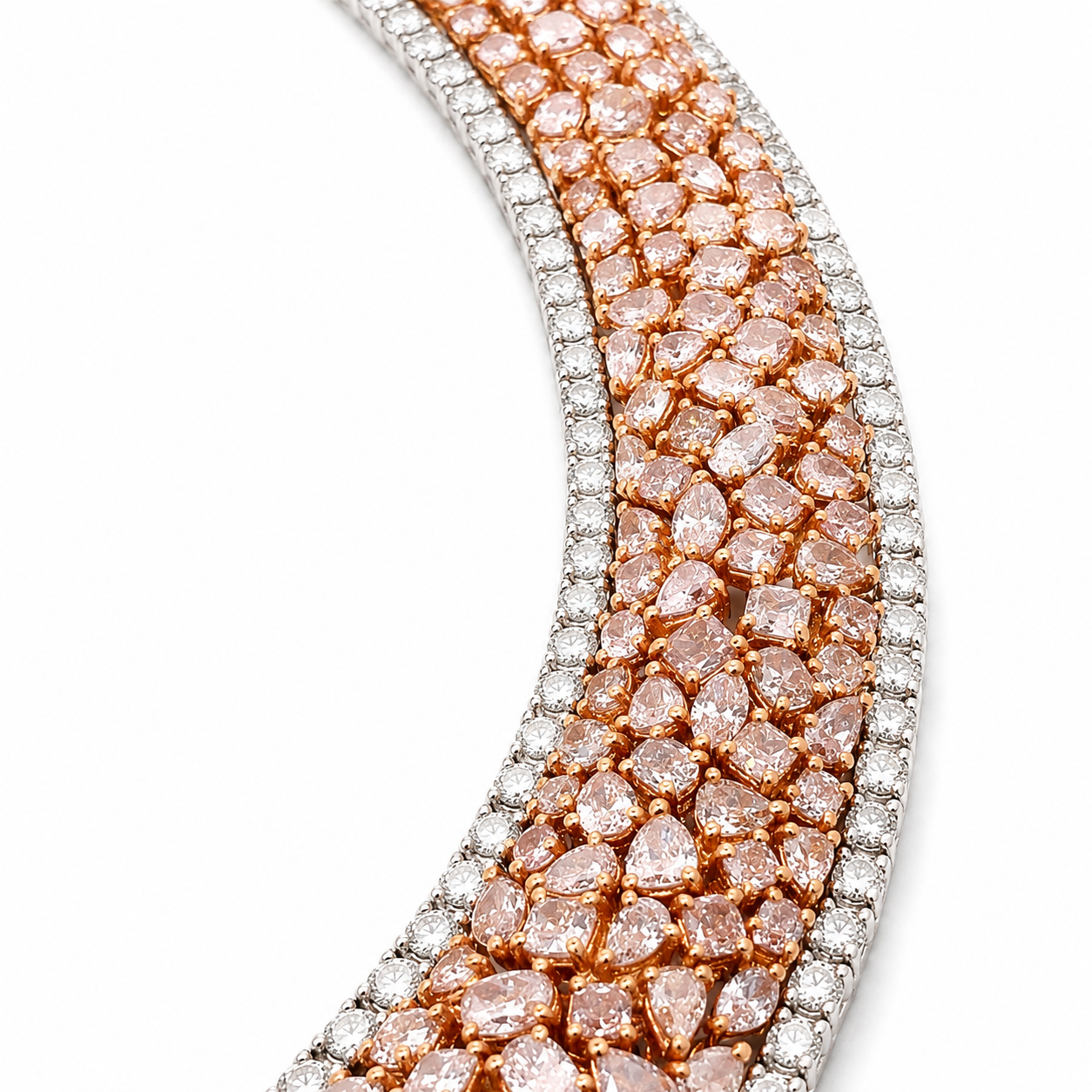 White Gold Pink Diamond Necklace