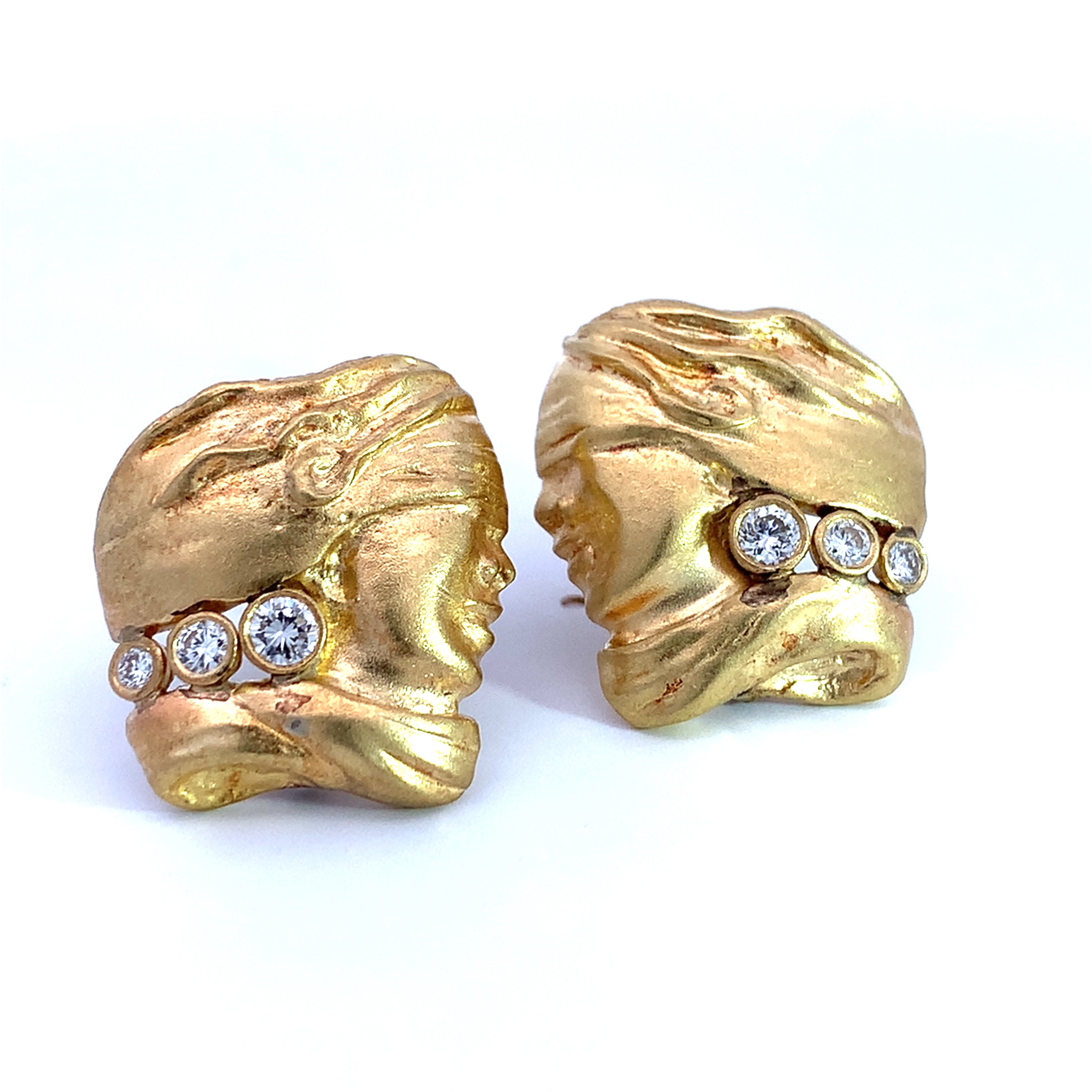 Yellow Gold Diamond Earrings