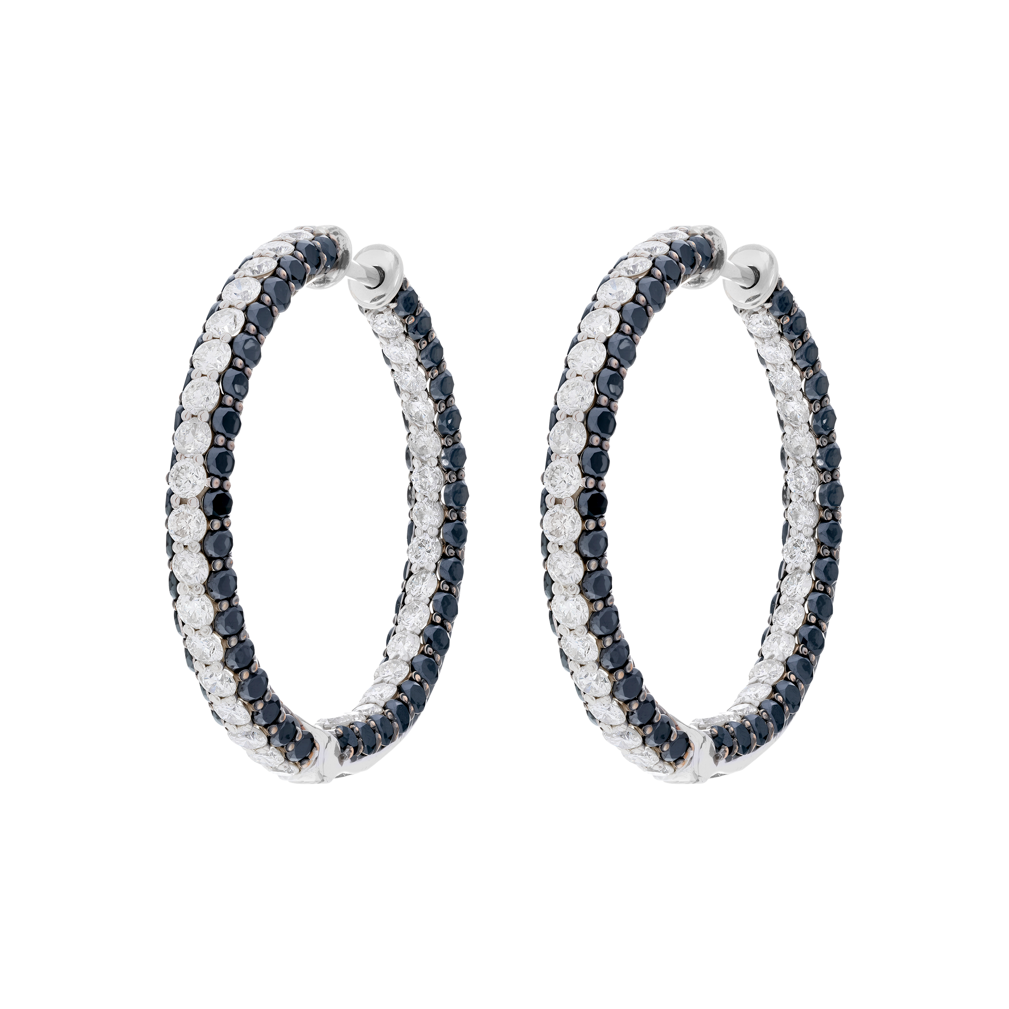 Black Diamond Hoop Earrings