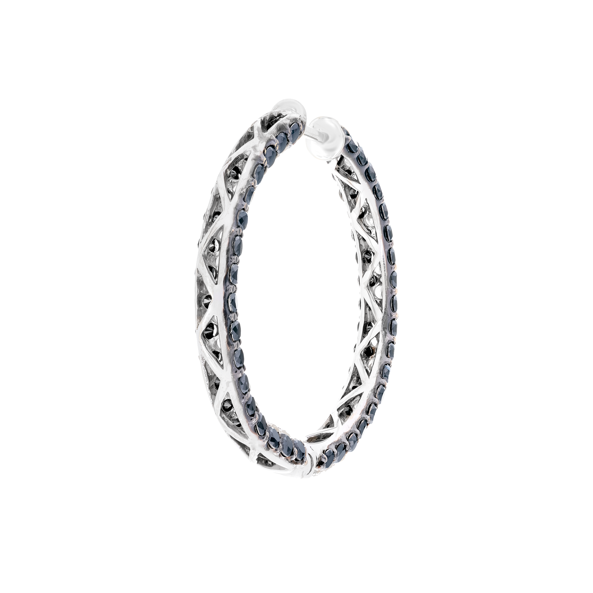 Black Diamond Hoop Earrings