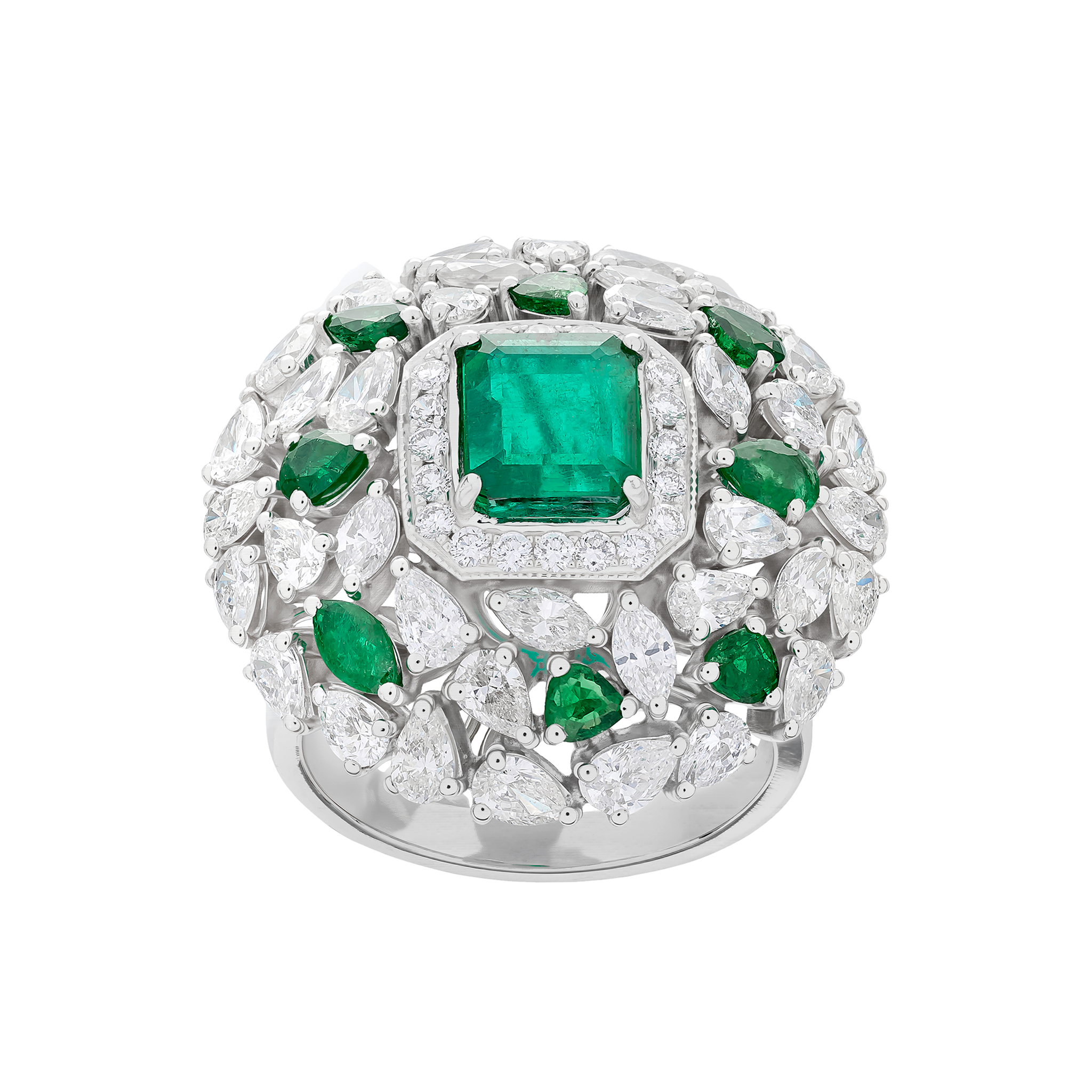 Round Emerald Ring With Diamonds