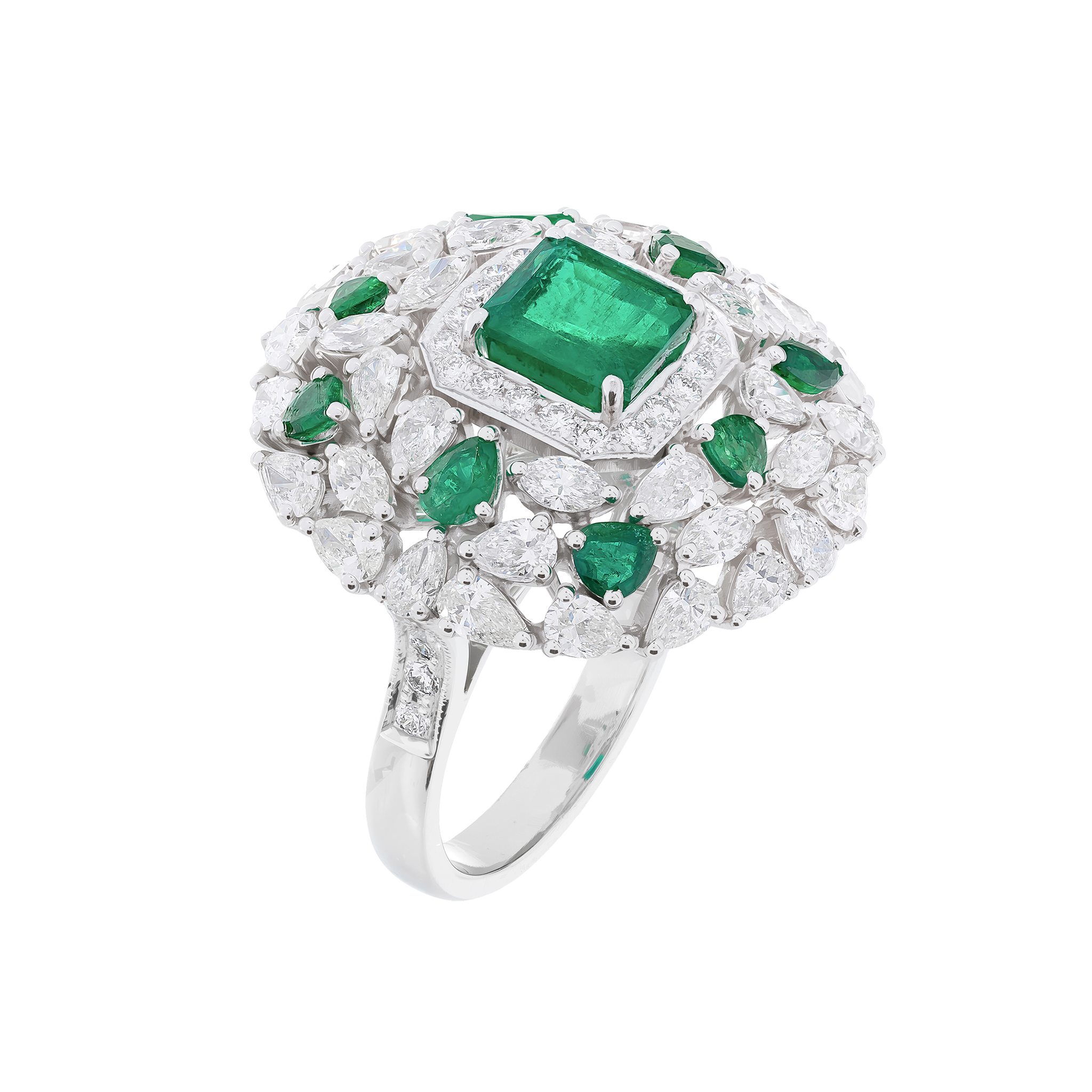 Round Emerald Ring With Diamonds