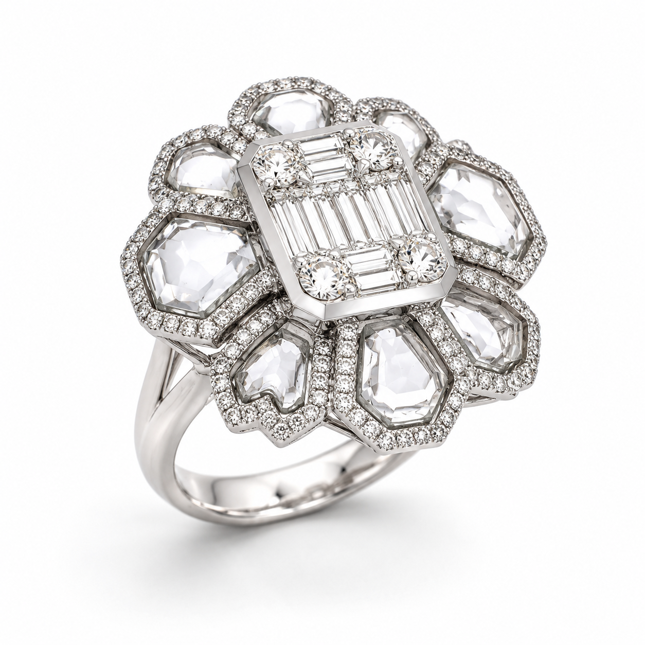 White Gold Diamond Cristal Ring