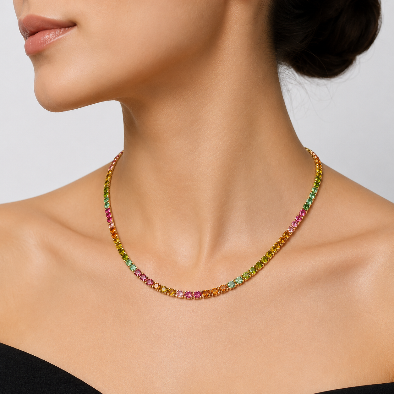 Yellow Gold Sapphire Necklace