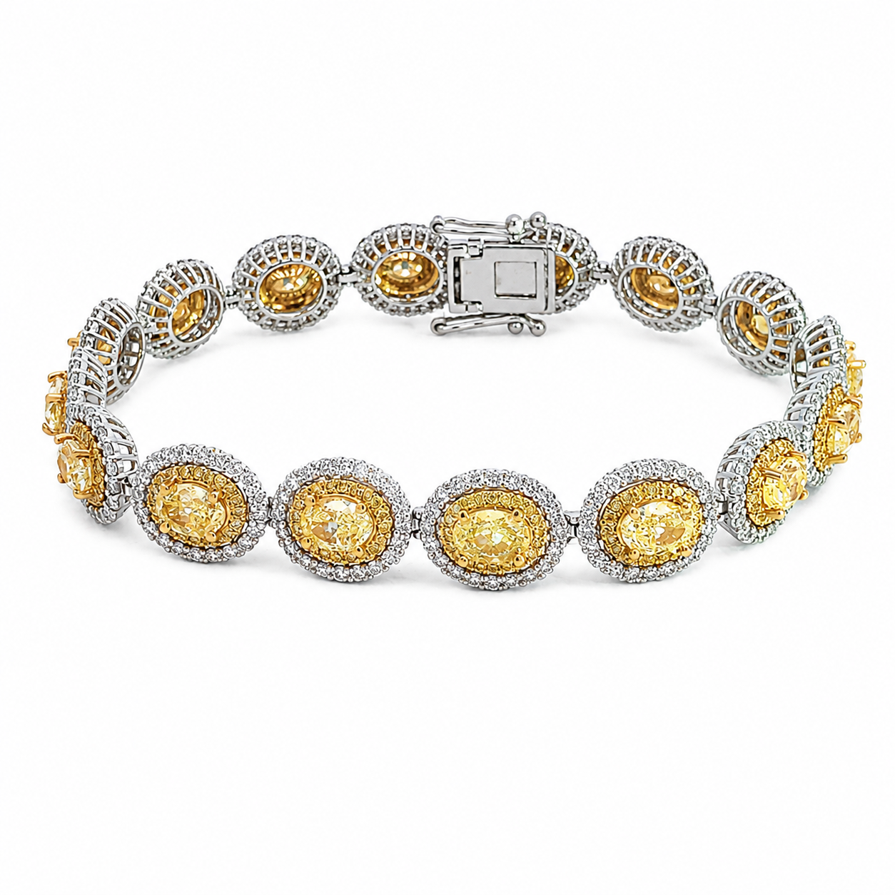 White Gold Yellow and White Diamond Bracelet