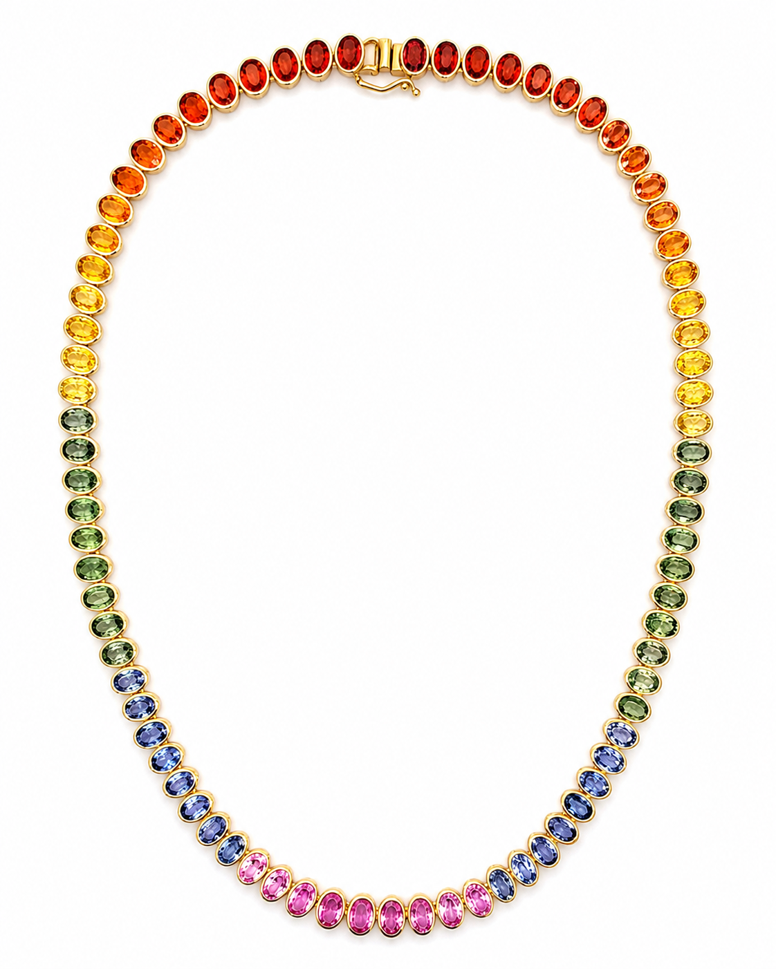 Yellow Gold Sapphire Necklace