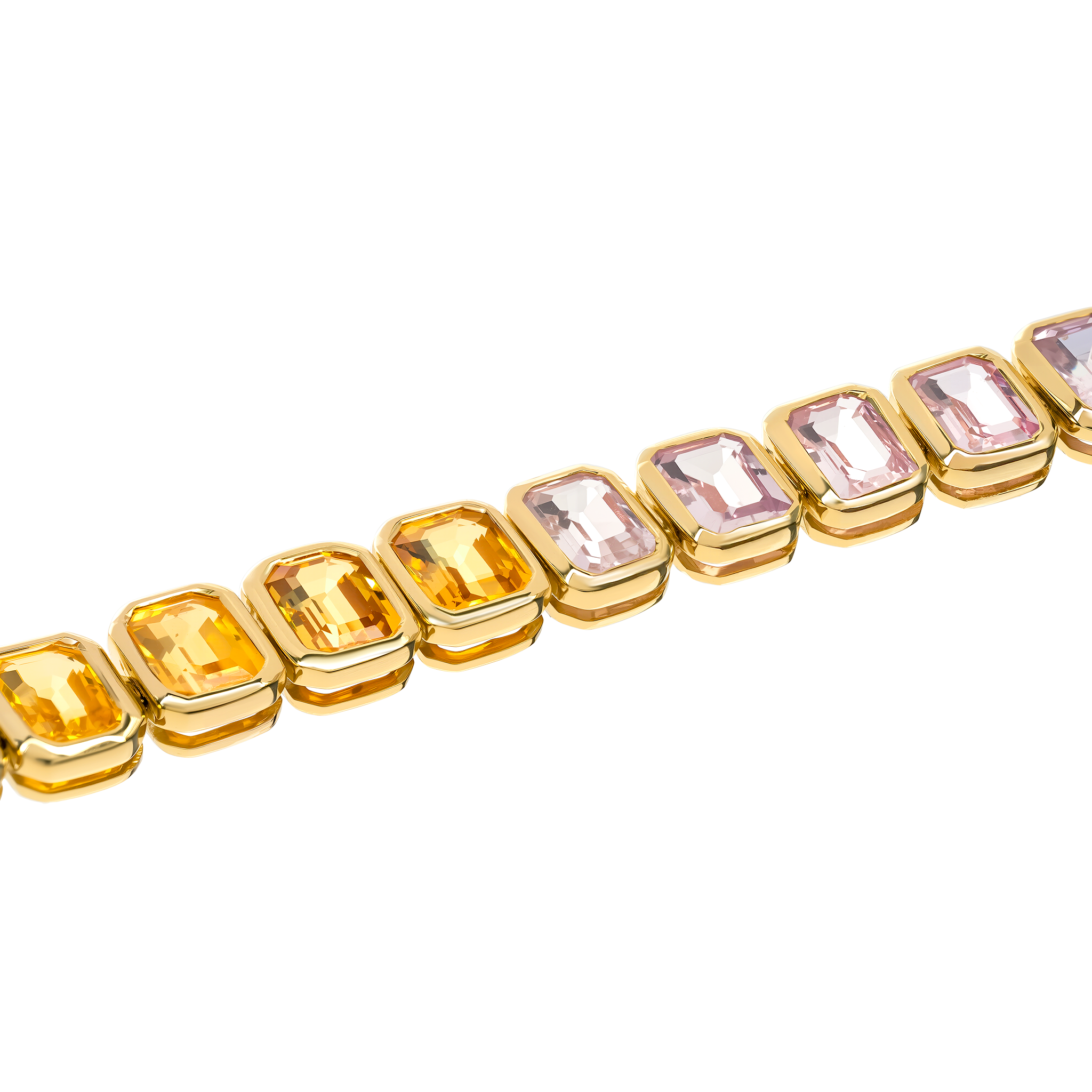 Yellow Gold Gemstone Bracelet With Sapphire Stones