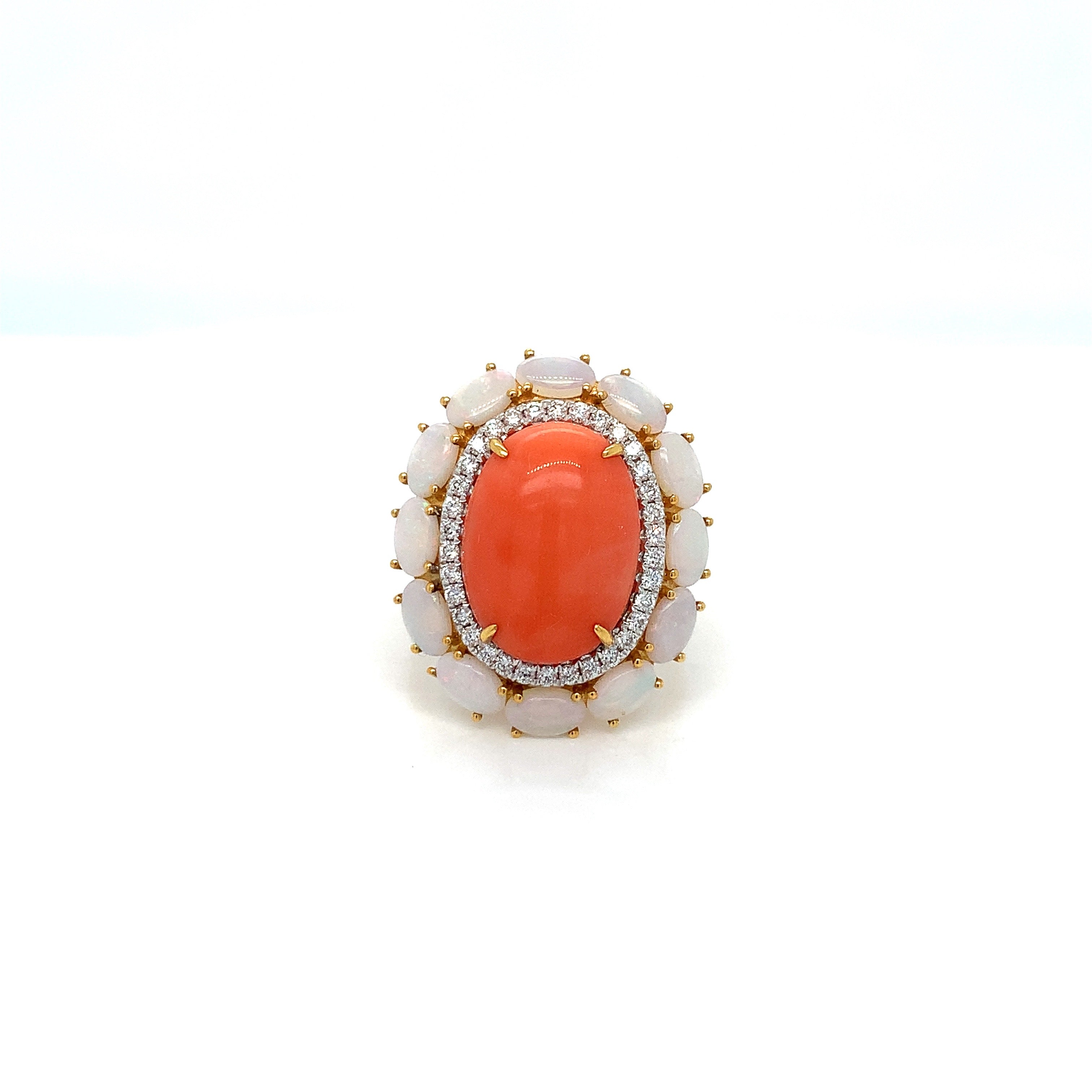 CORAL OPAL RING
