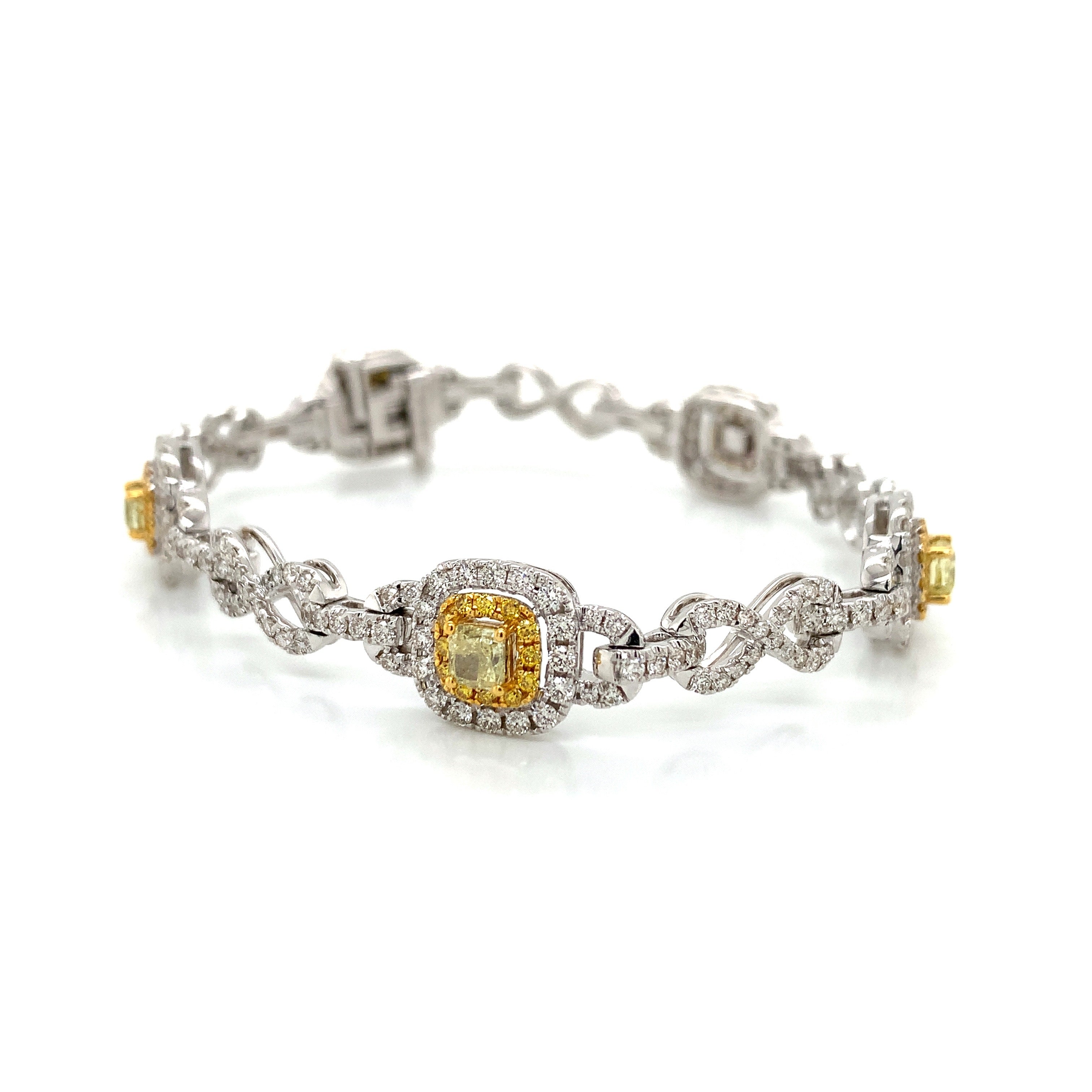 YELLOW DIAMOND CHAIN BRACELET