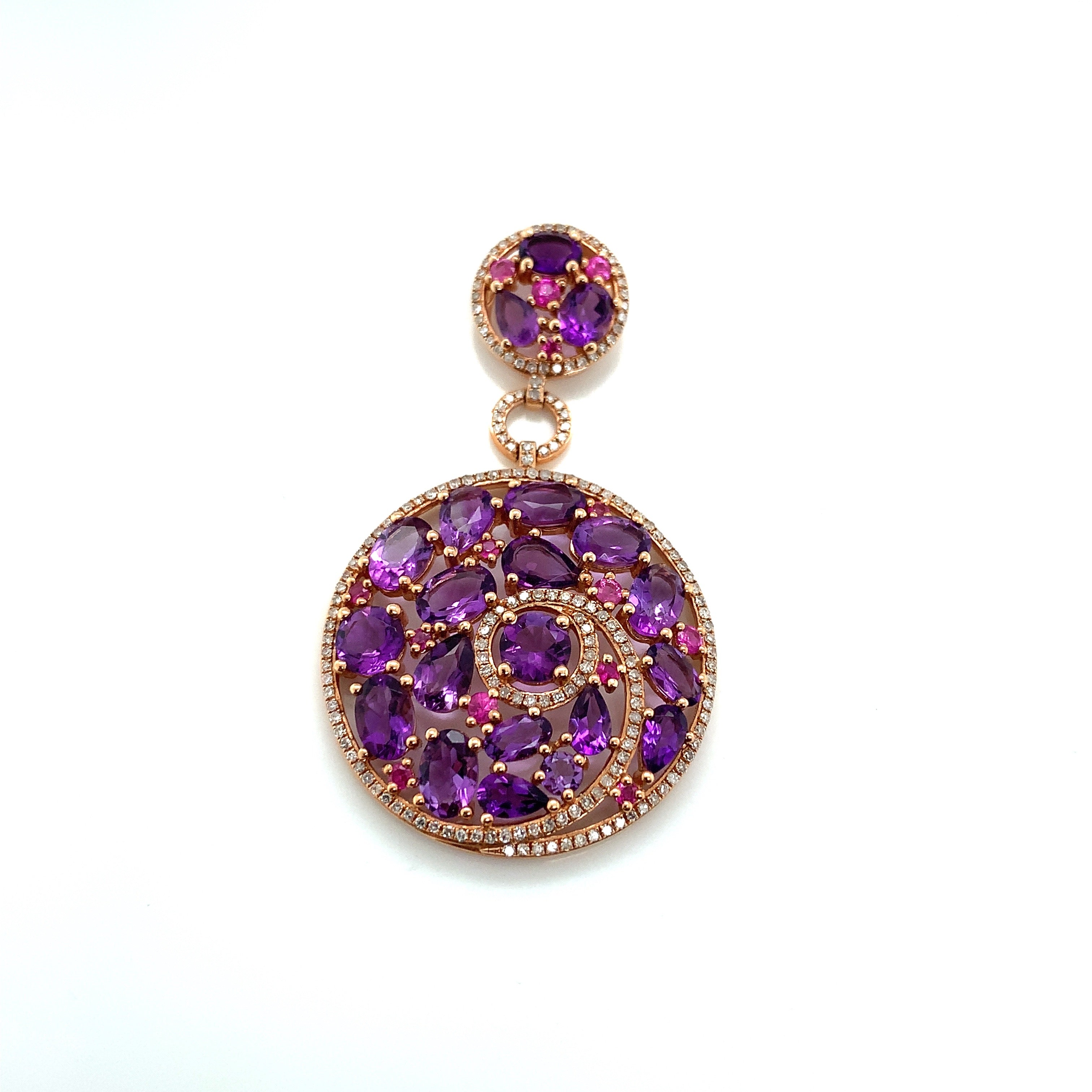 AMETHYST AND PINK SAPPHIRE PENDANT