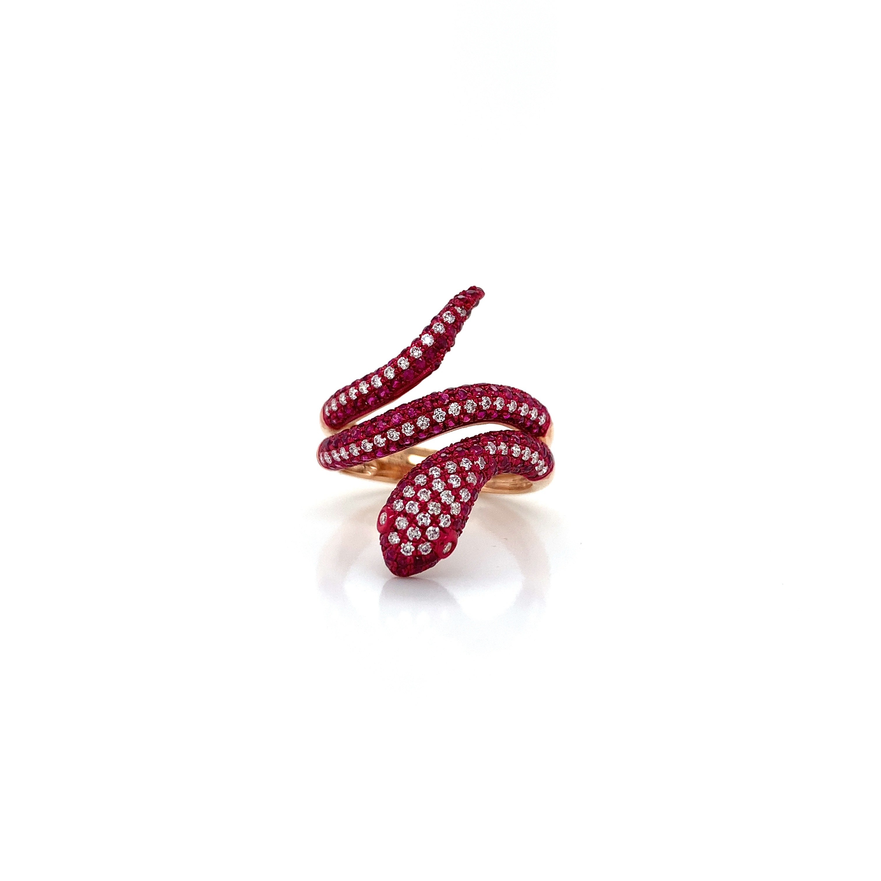 COLORED STONE SNAKE RING
