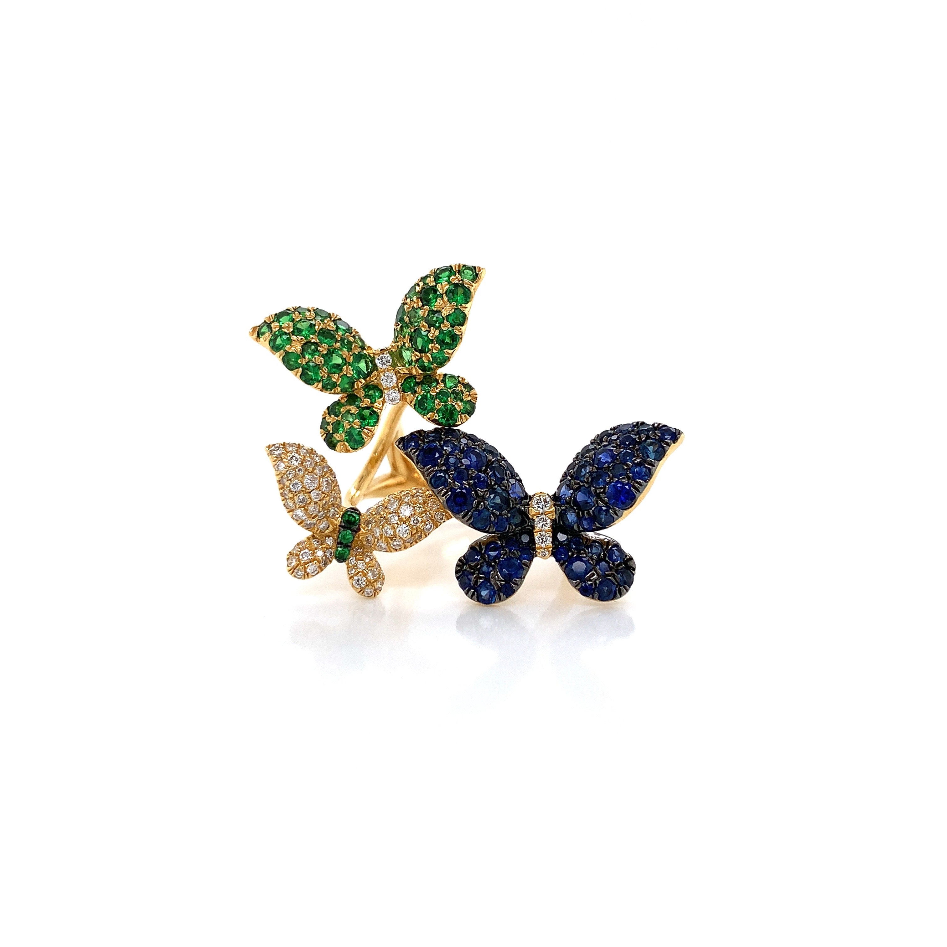 MULTISTONE ENCHANTED BUTTERFLY RING