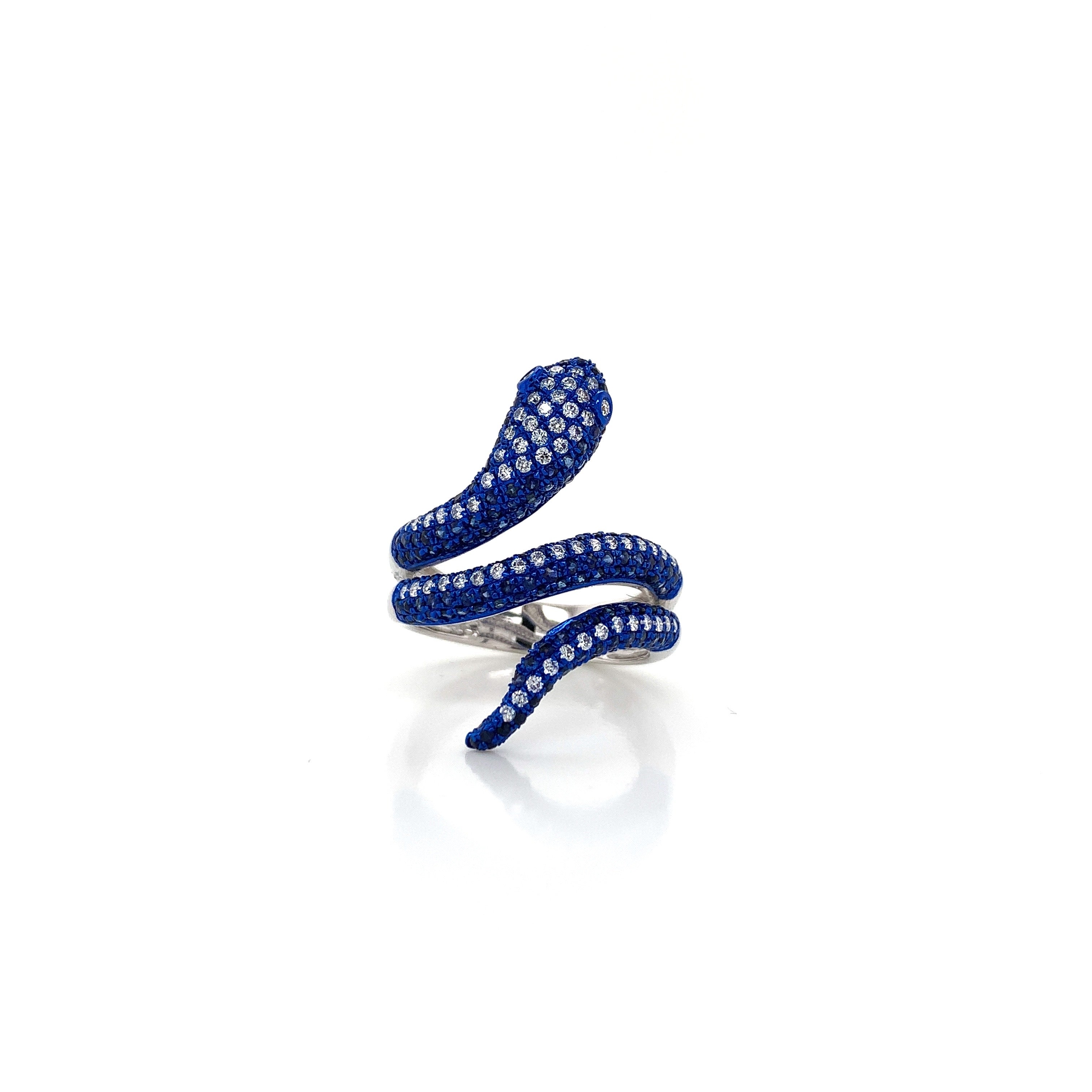 COLORED STONE SNAKE RING