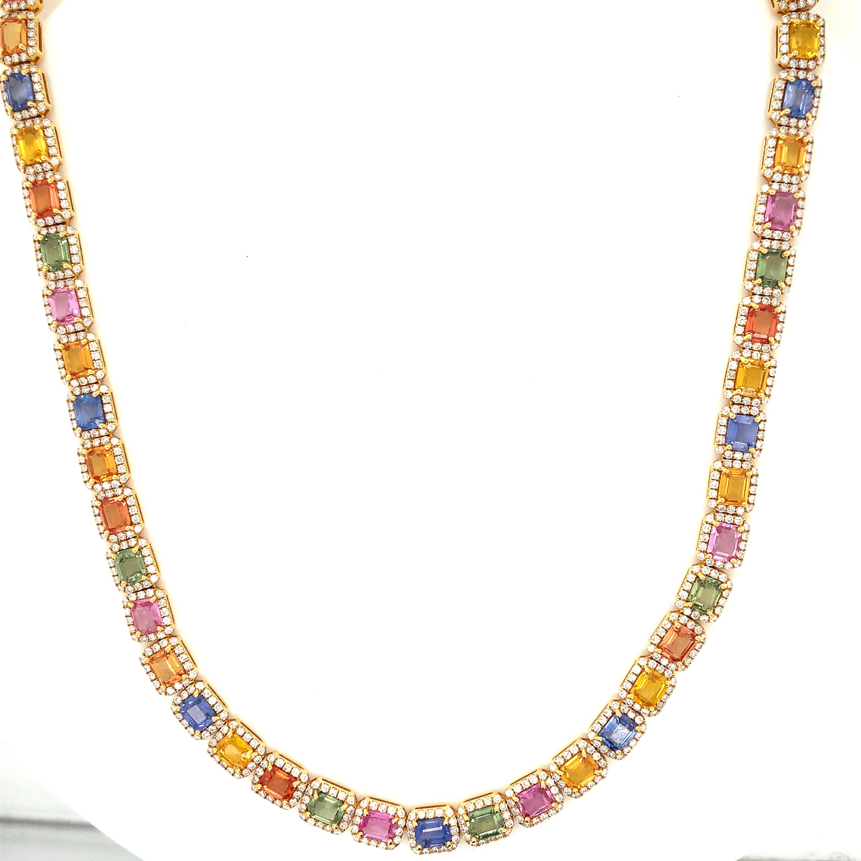 MULTI COLOR SAPPHIRE NECKLACE