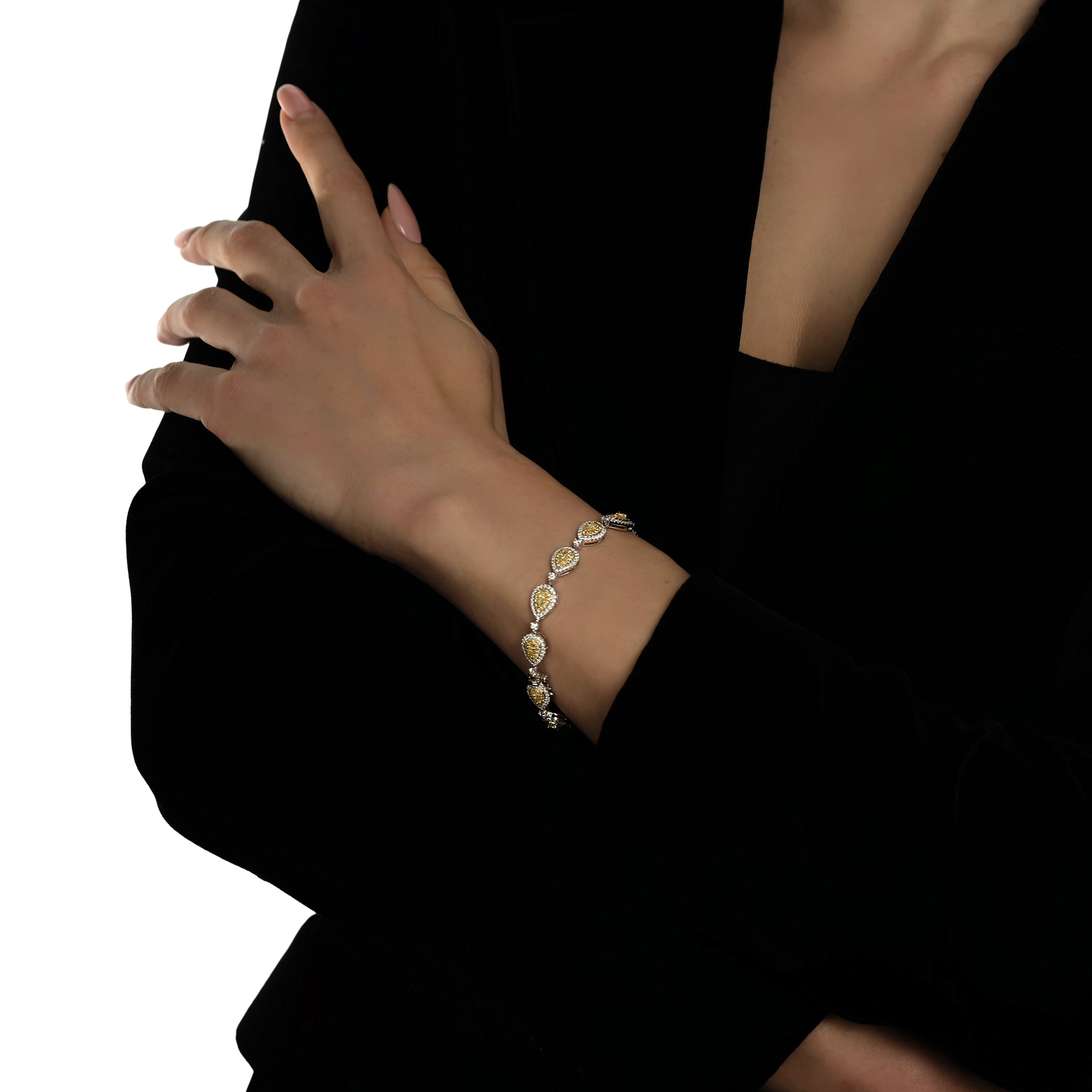 White Gold, Yellow Gold  Ring With Diamond Stones