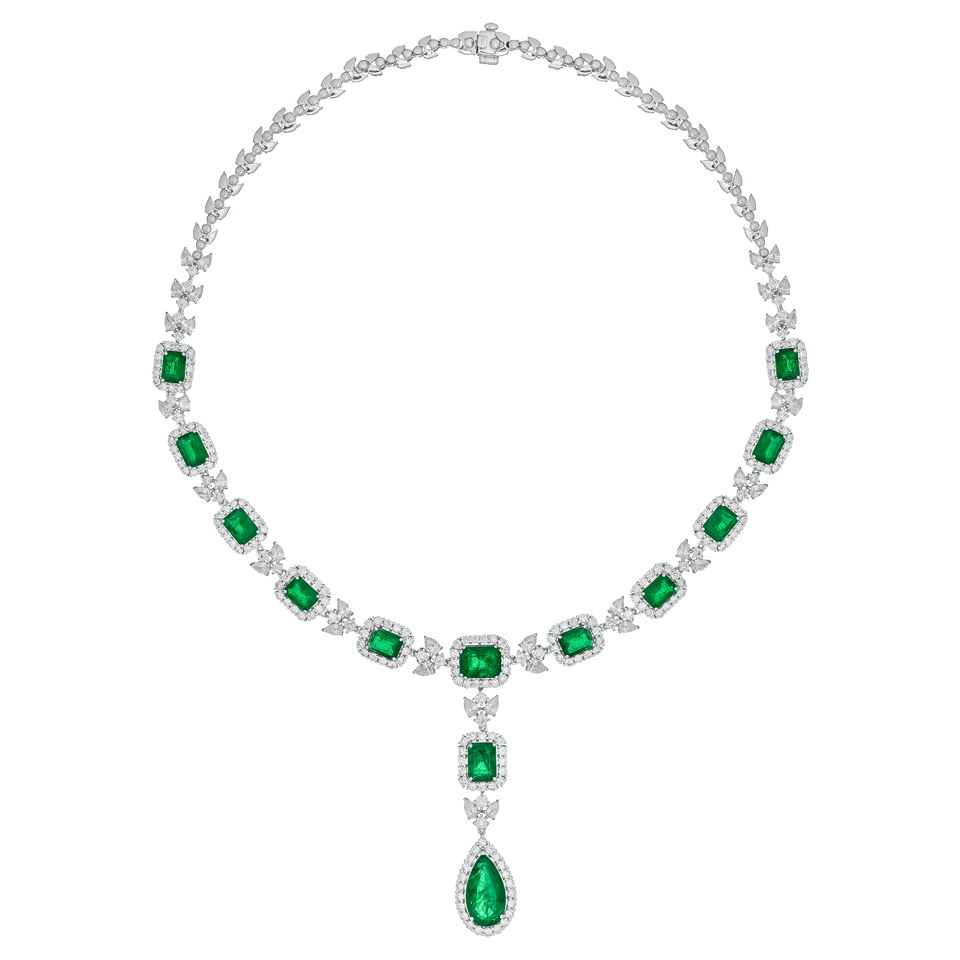 EMERALD AND DIAMOND SYMPHONY NECKLACE