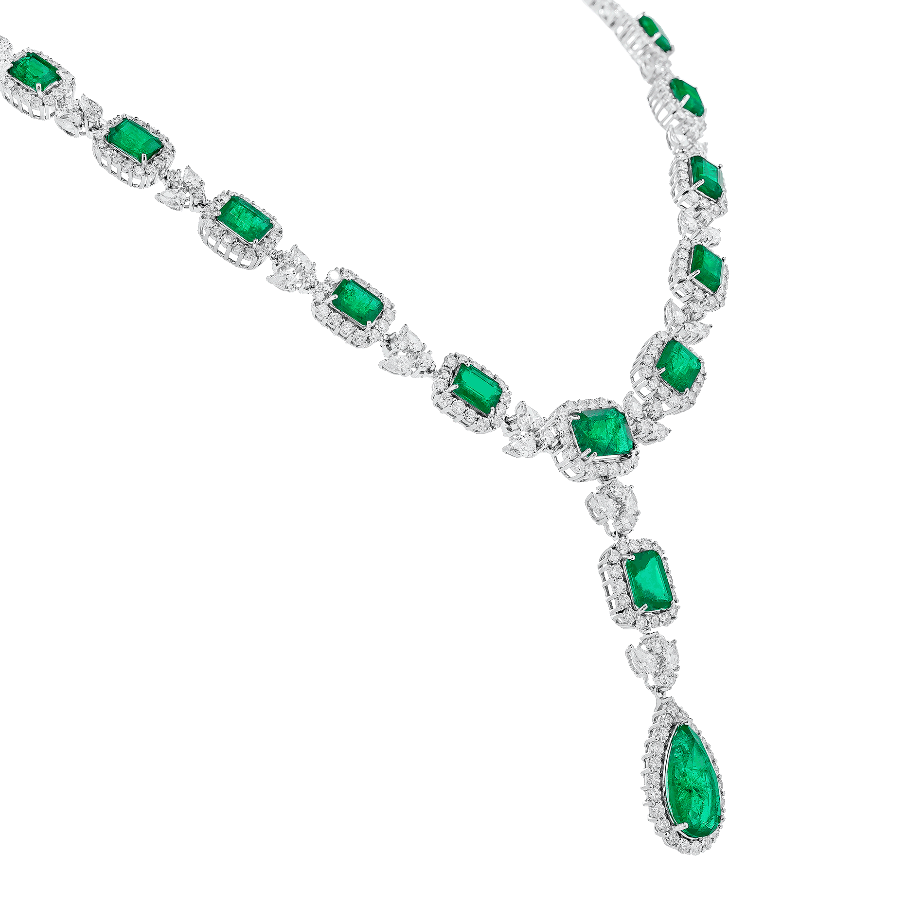 EMERALD AND DIAMOND SYMPHONY NECKLACE