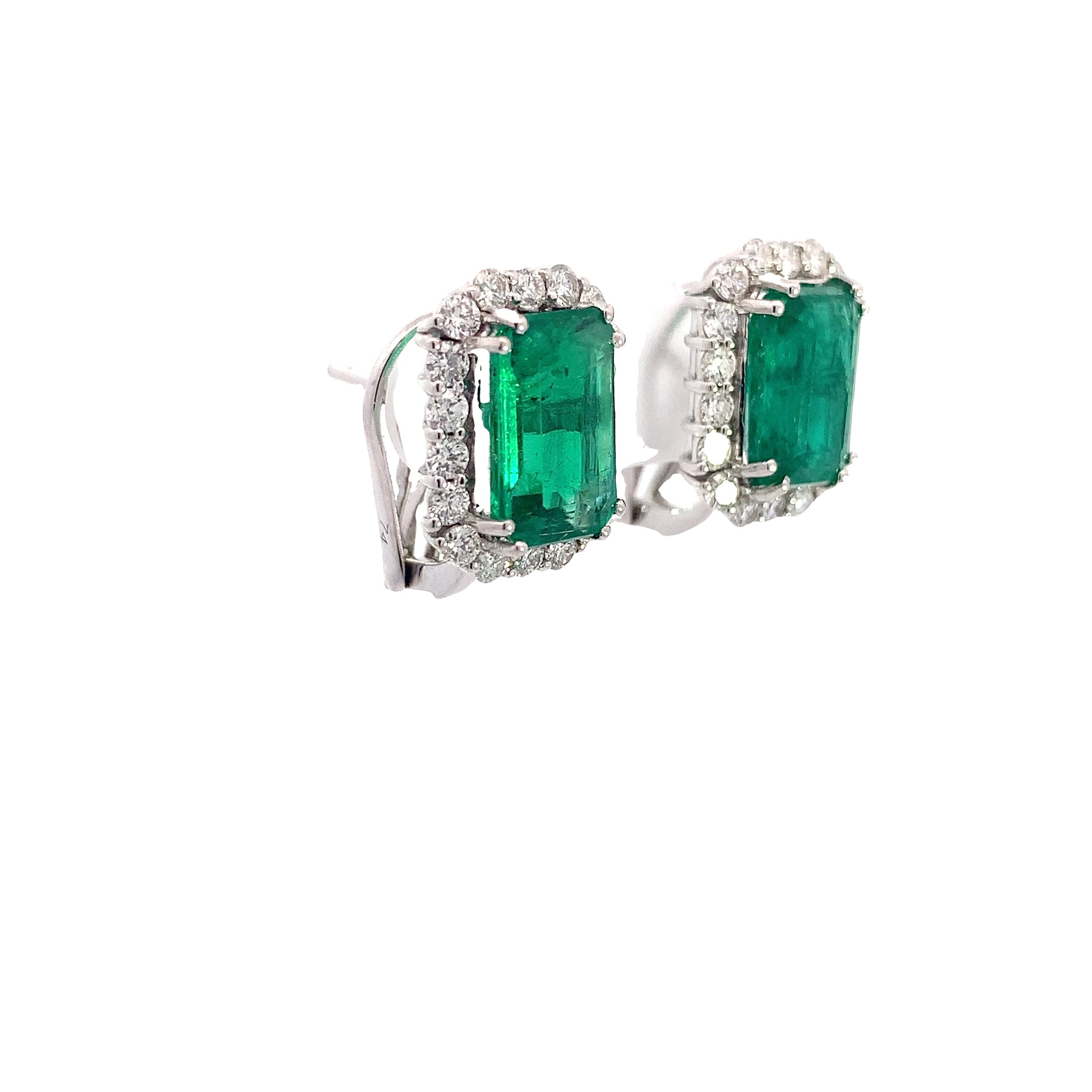 EMERALD AND DIAMOND EARRINGS