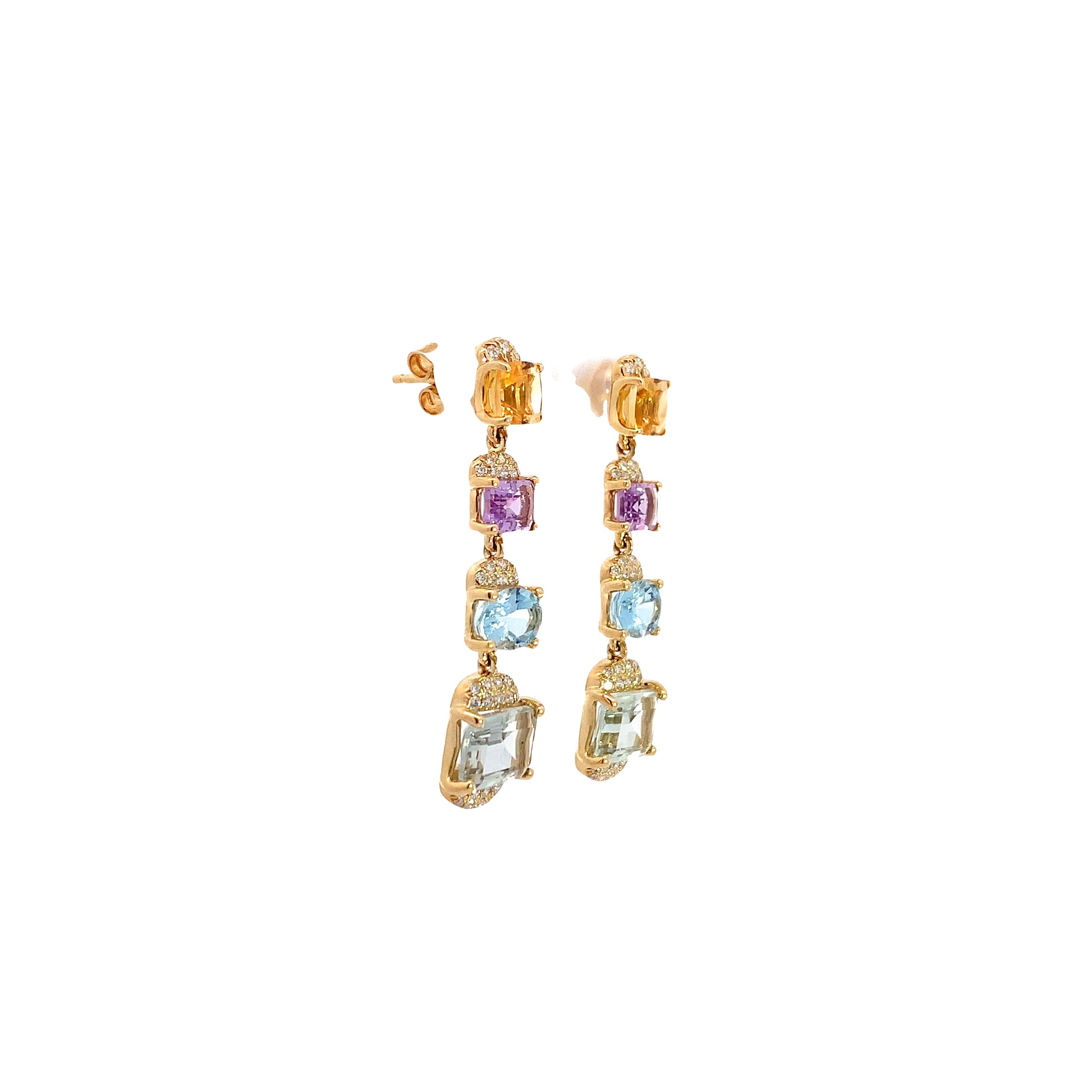 COLORED STONE EARRINGS